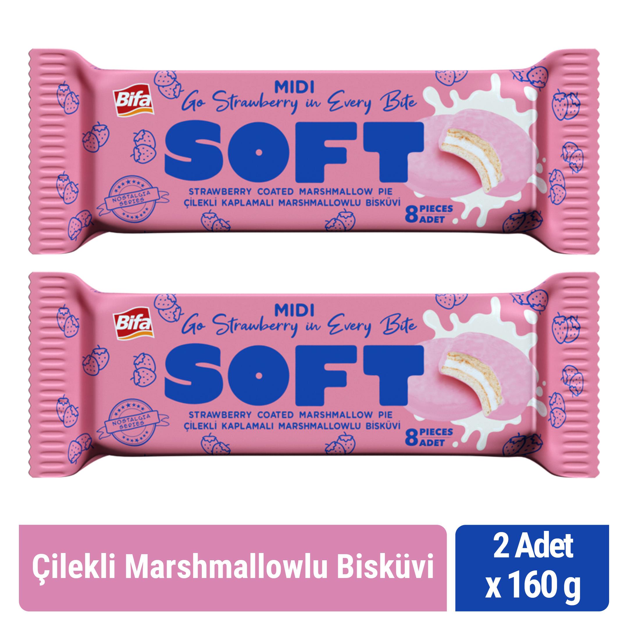 Bifa Soft Çilekli Marshmallowlu Bisküvi 160 gr x 2 adet