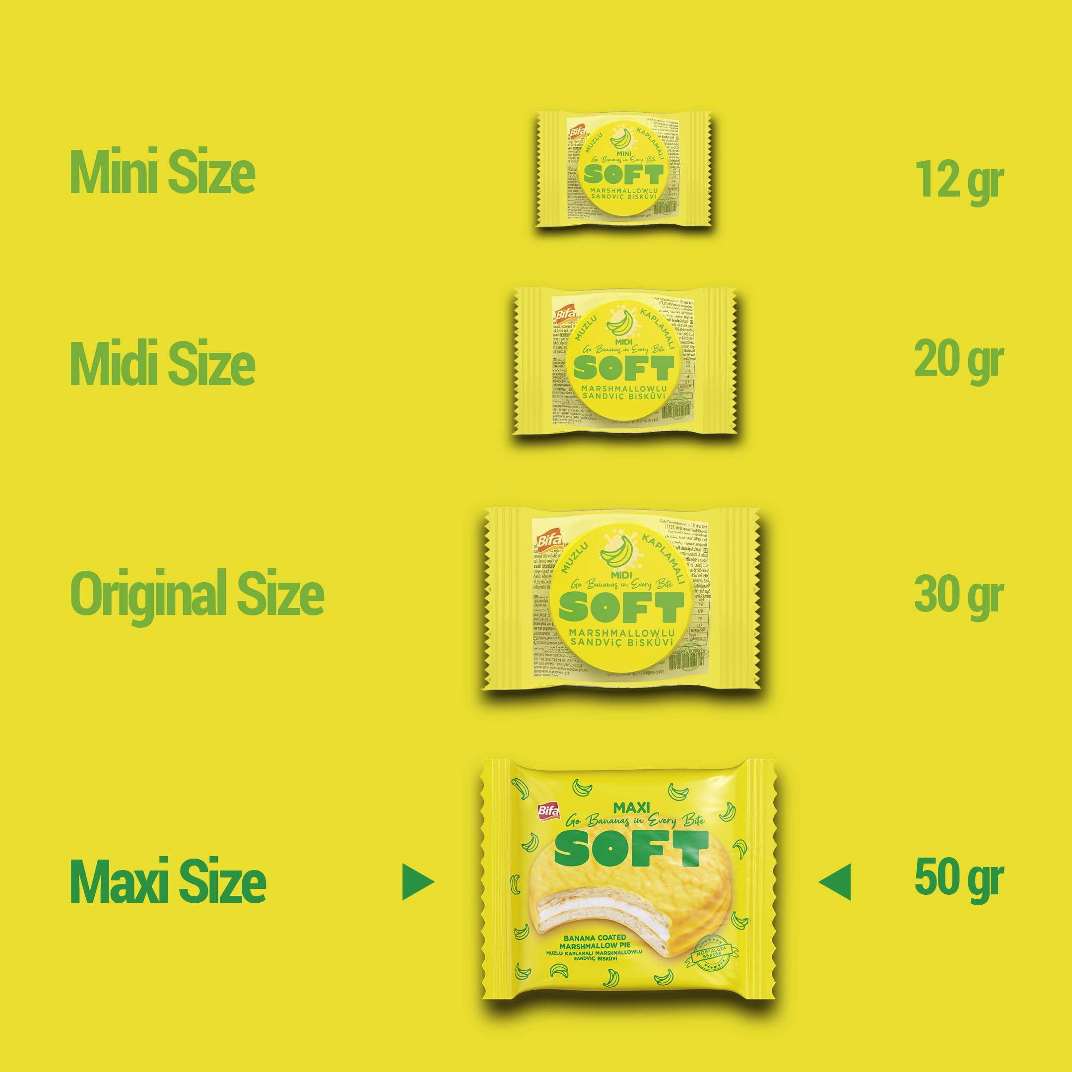Bifa Soft Muzlu Marshmallowlu Maxi Boy Bisküvi 50 gr x 24 Adet