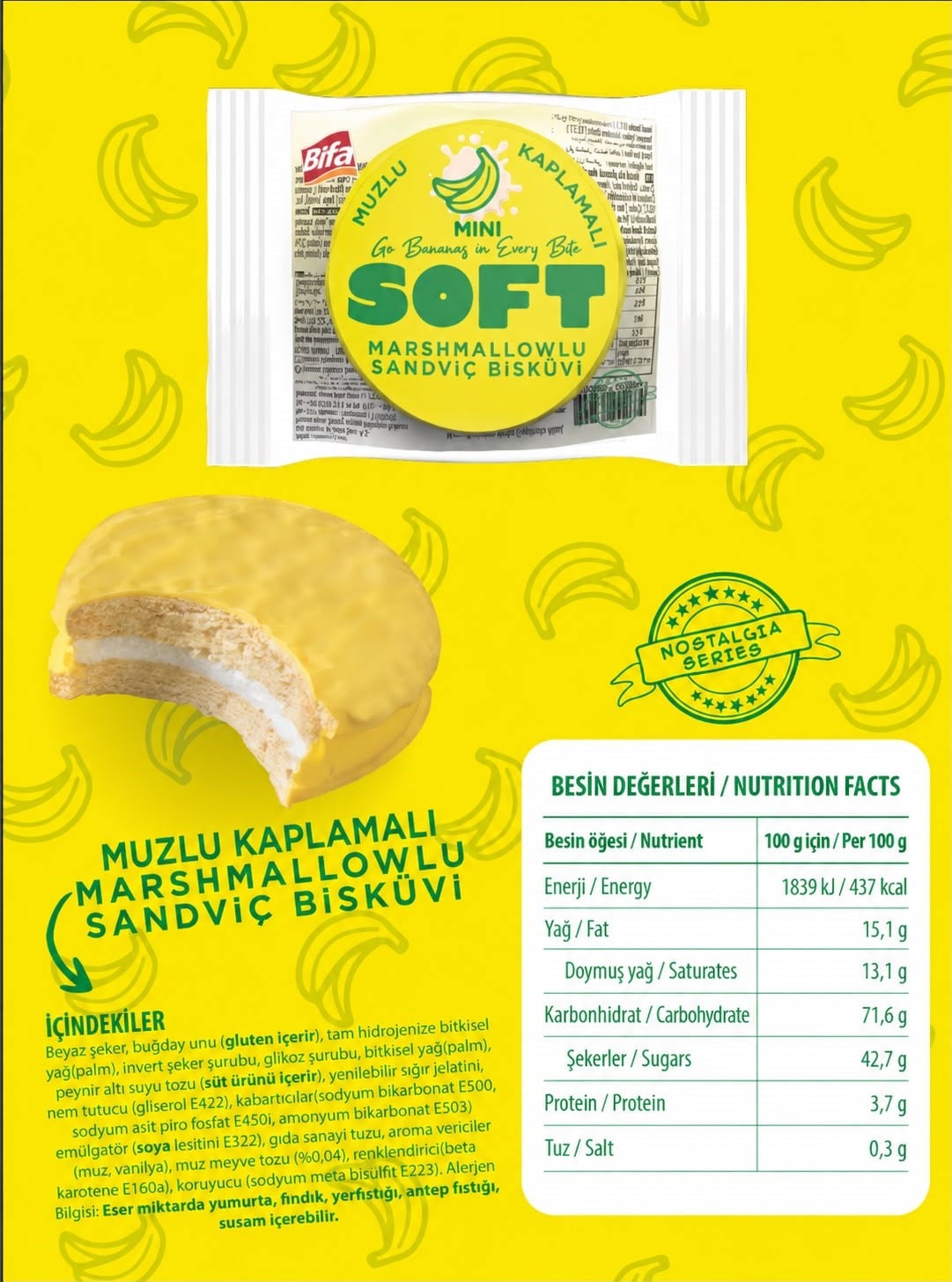 Bifa Soft Muzlu Marshmallowlu Midi Boy Bisküvi 20 gr x 30 Adet