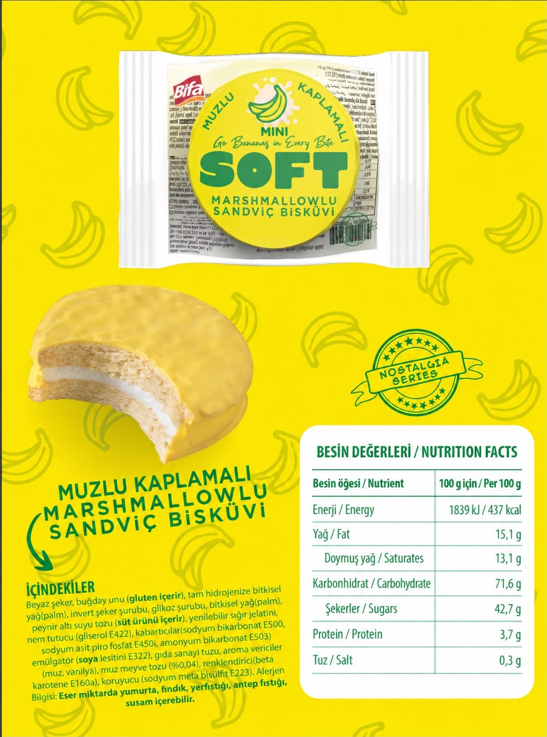 Bifa Soft Muzlu Marshmallowlu Mini Boy Bisküvi 12 gr x 40 Adet