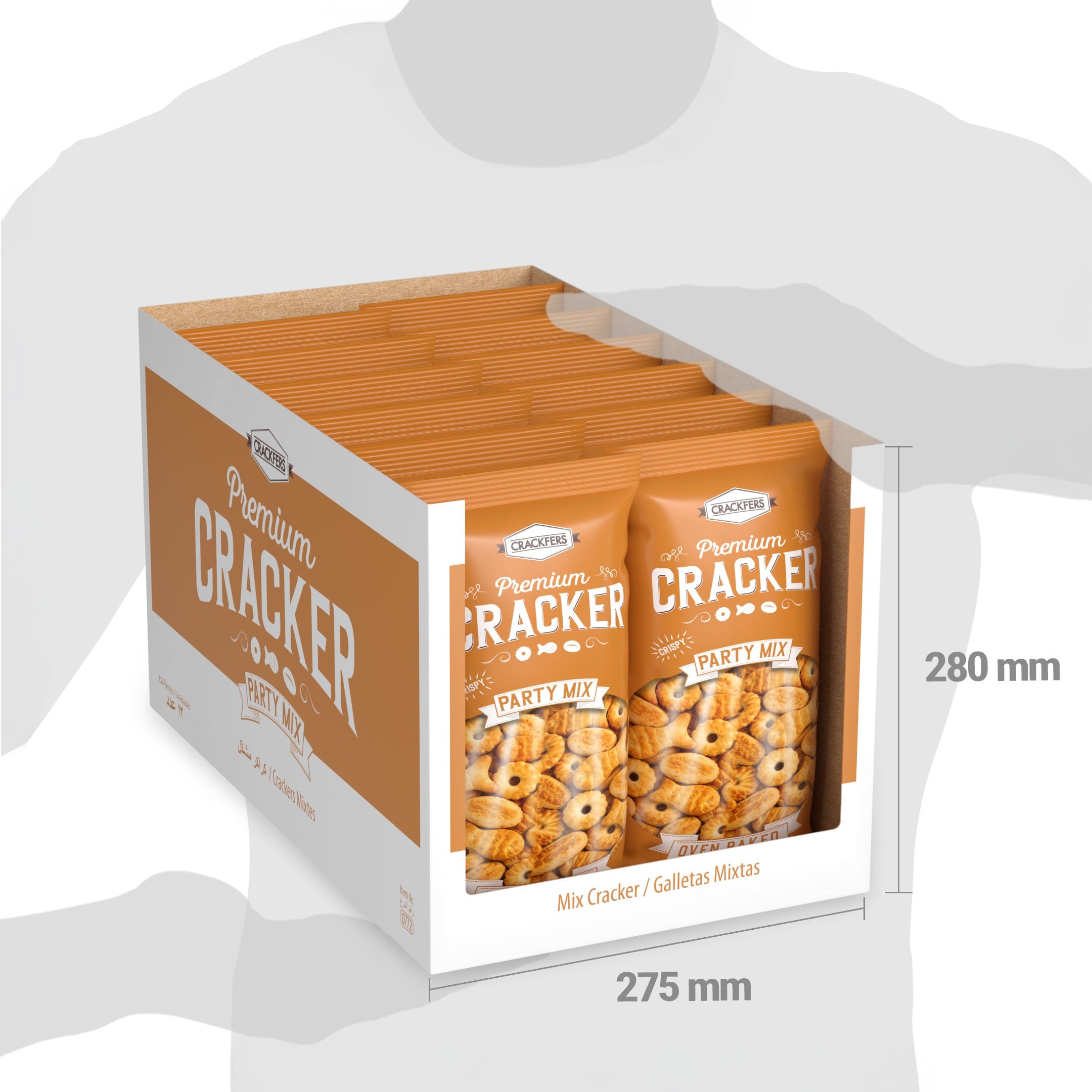 Crackfers Mix Maxi Boy Kraker - Balık - Nokta - Badem 300 gr x 12 Adet