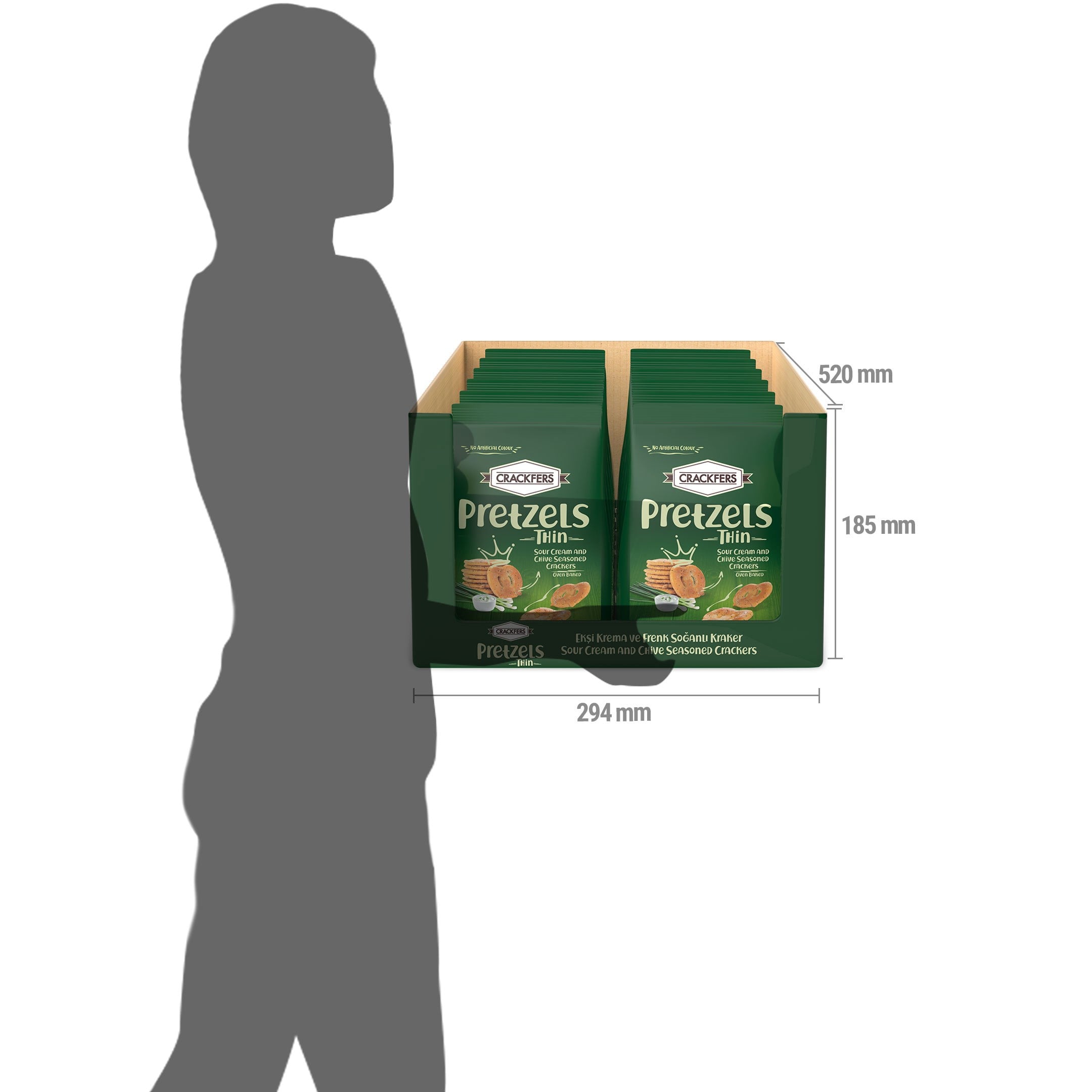 Crackfers Pretzel Ekşi Krema ve Frenk Soğanlı 200 gr x 12 adet