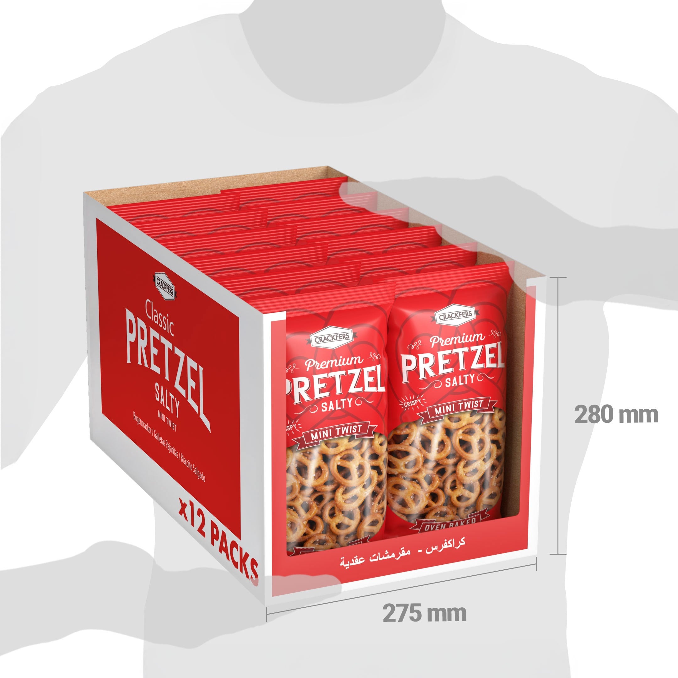 Crackfers Pretzel Maxi Boy Kraker 300 gr x 12 Adet