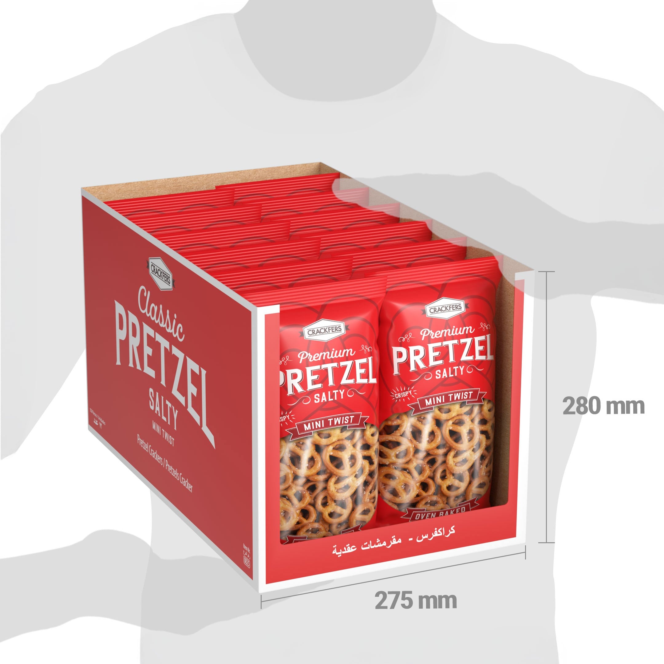 Crackfers Pretzel Maxi Boy Kraker 300 gr x 12 Adet