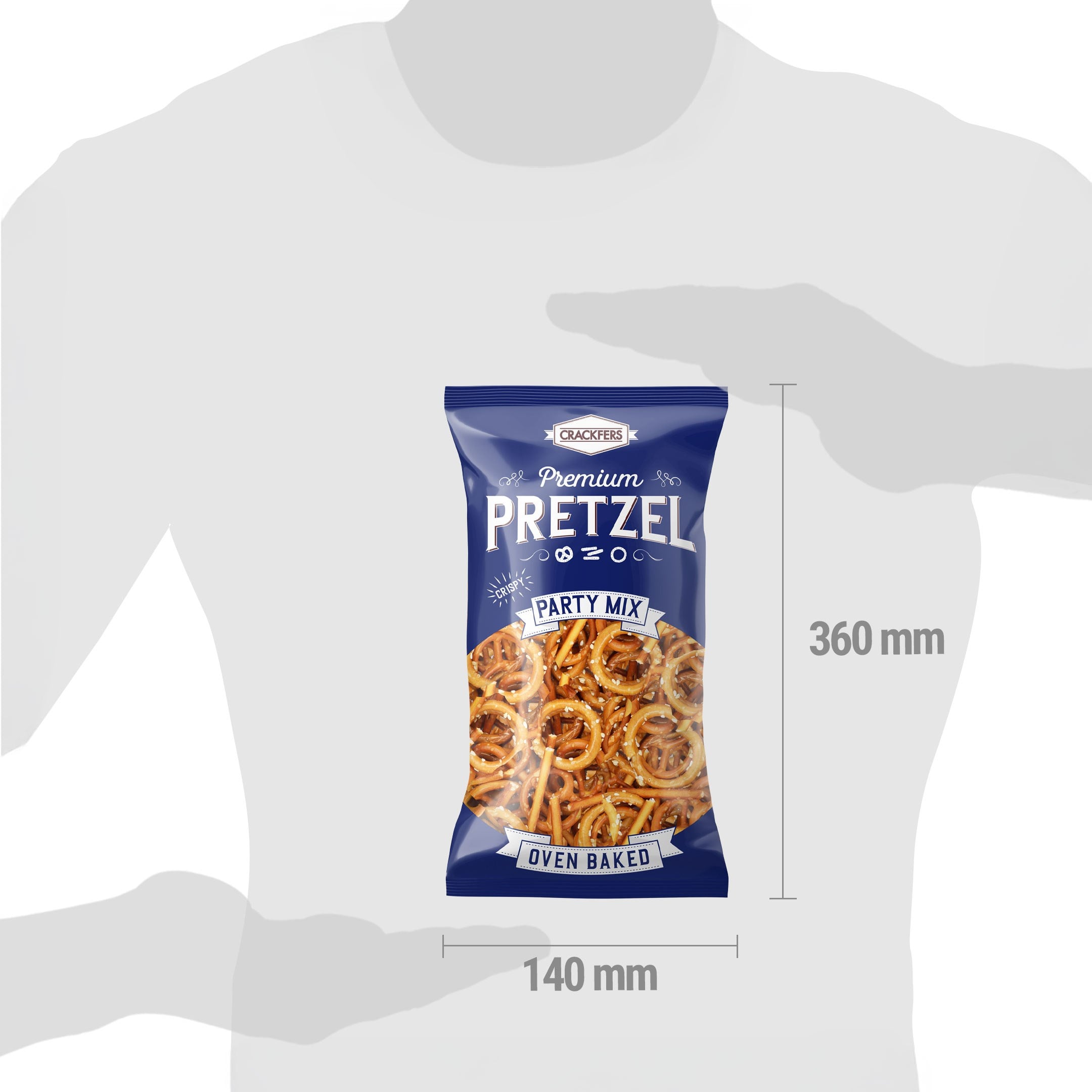 Crackfers Pretzel Tuzlu Mix Maxi Boy Kraker Kısa Çubuk - Fiyonk - Halka 300 gr x 12 Adet