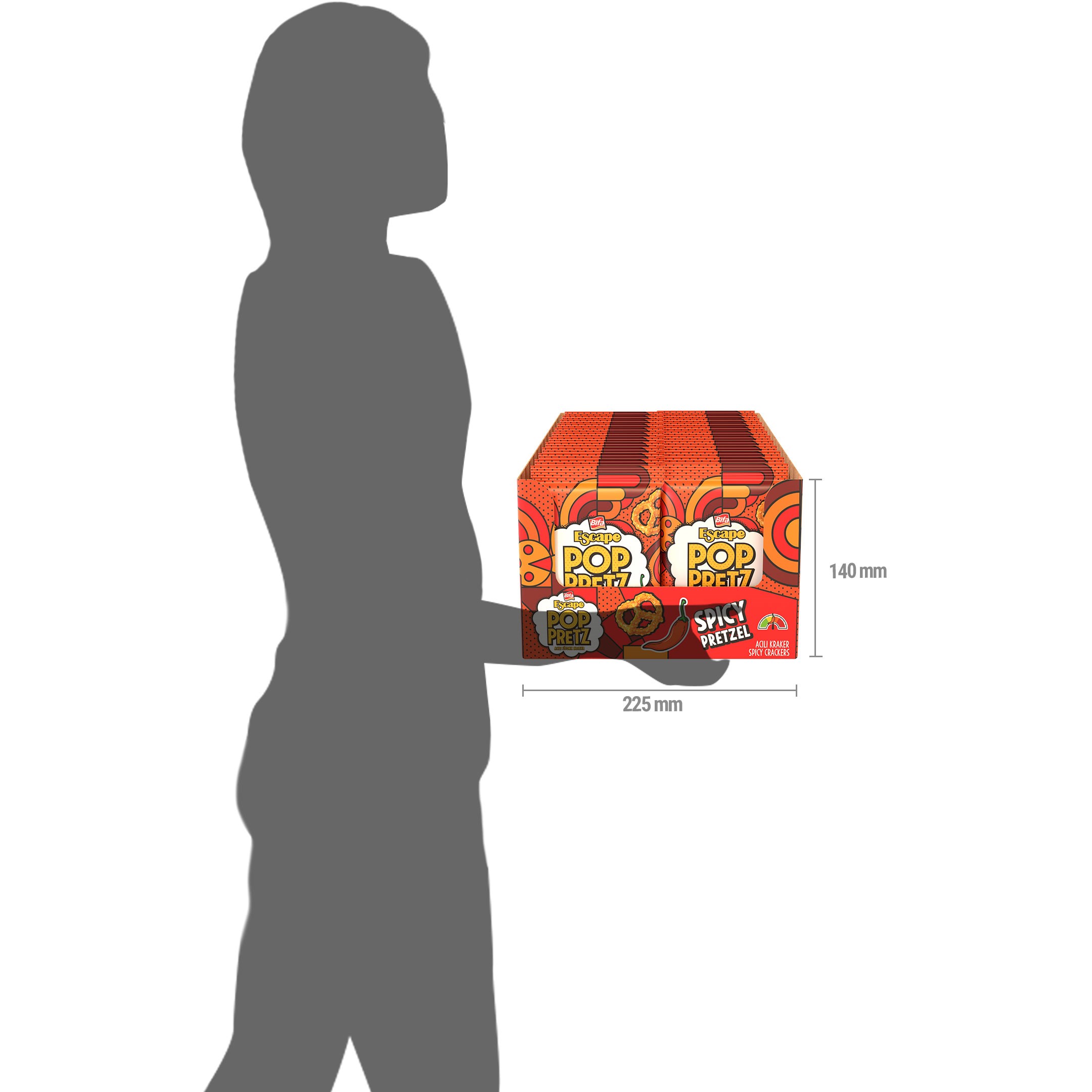Bifa Escape Poppretz Spicy Bow Cracker Spicy 50 gr x 24 Pieces