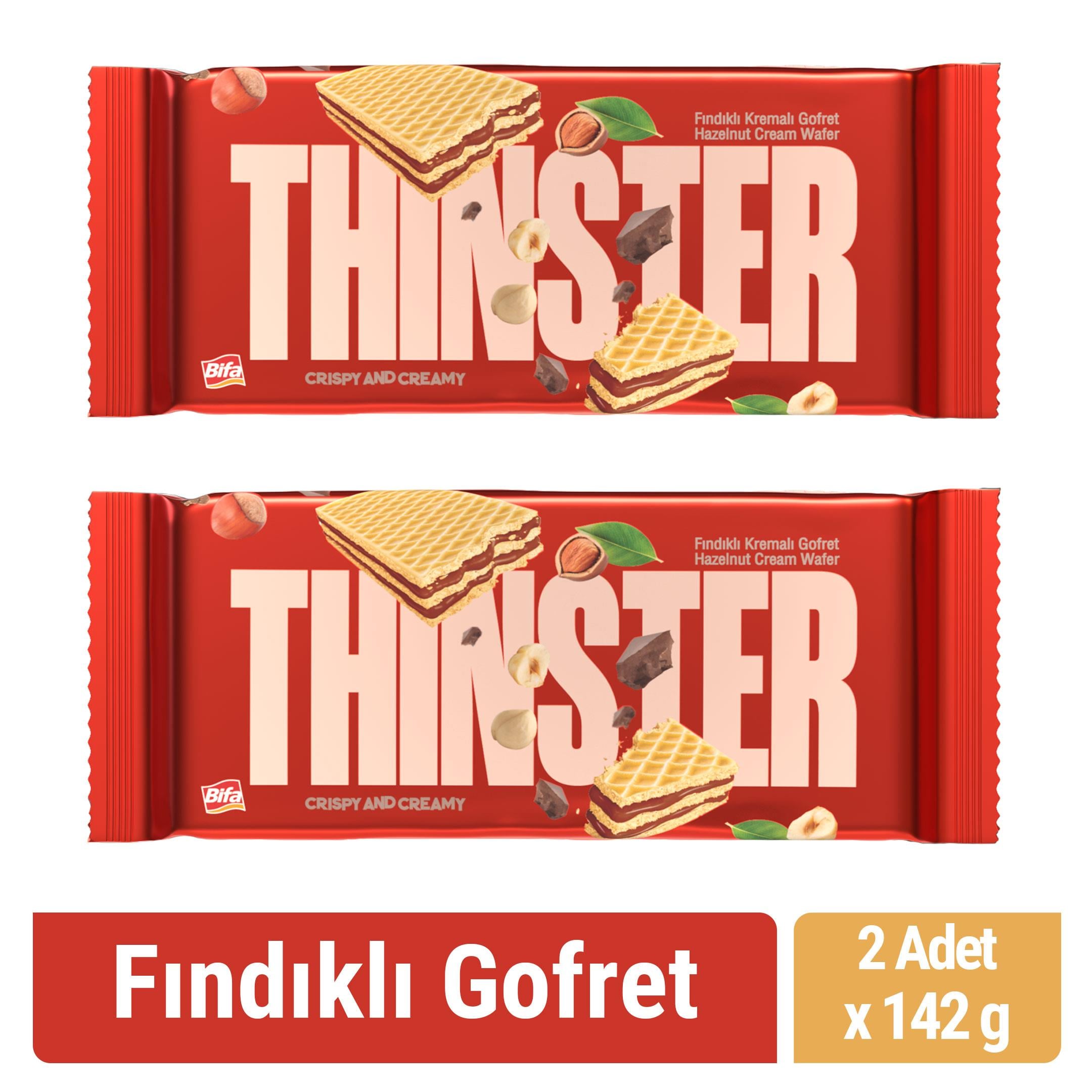 Thinster Fındıklı Kremalı Büyük Boy Gofret 142 gr x 2 adet