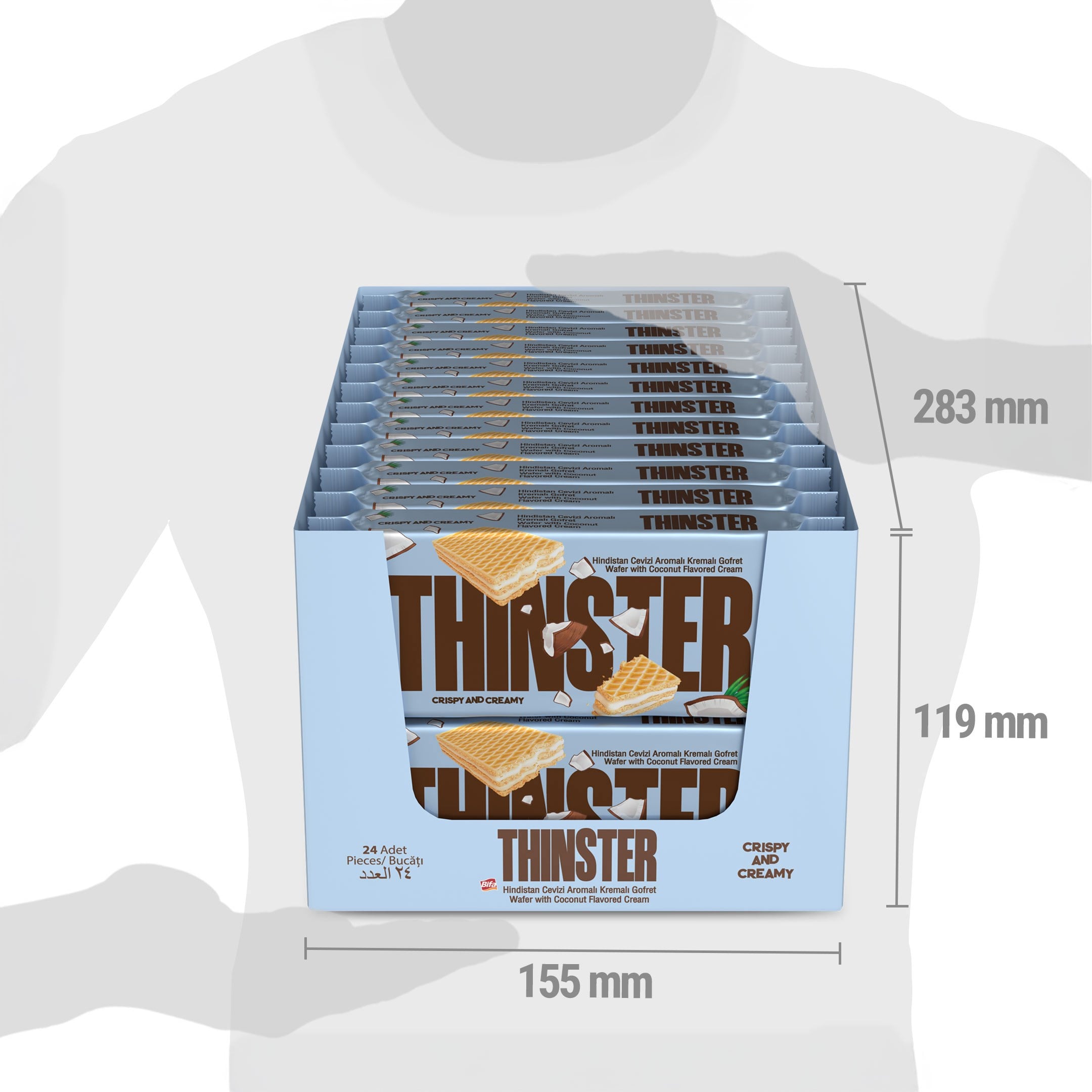Thinster Hindistan Cevizli Kremalı Gofret 55 gr x 24 adet