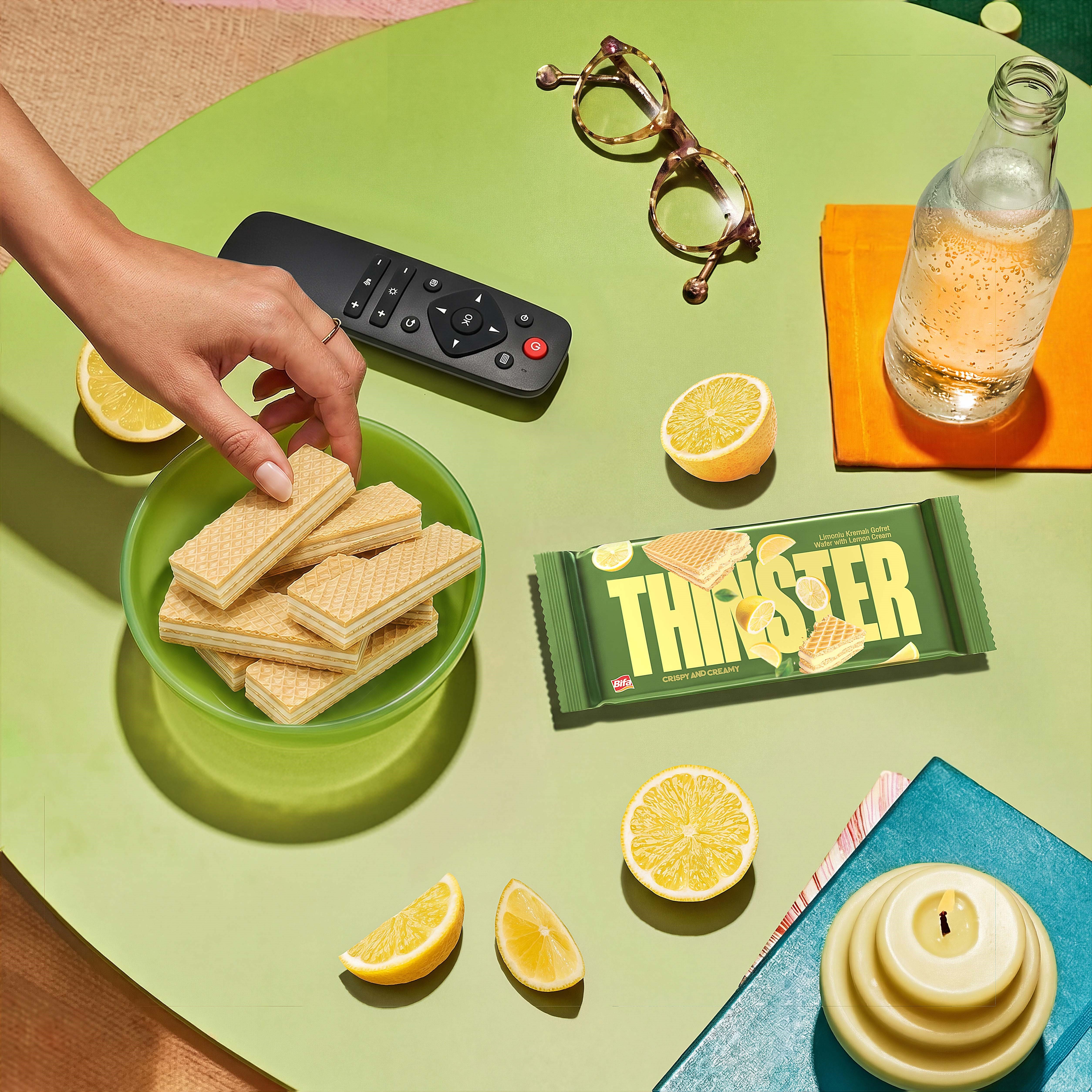 Thinster Limon Aromalı Kremalı Gofret 55 gr x 24 adet