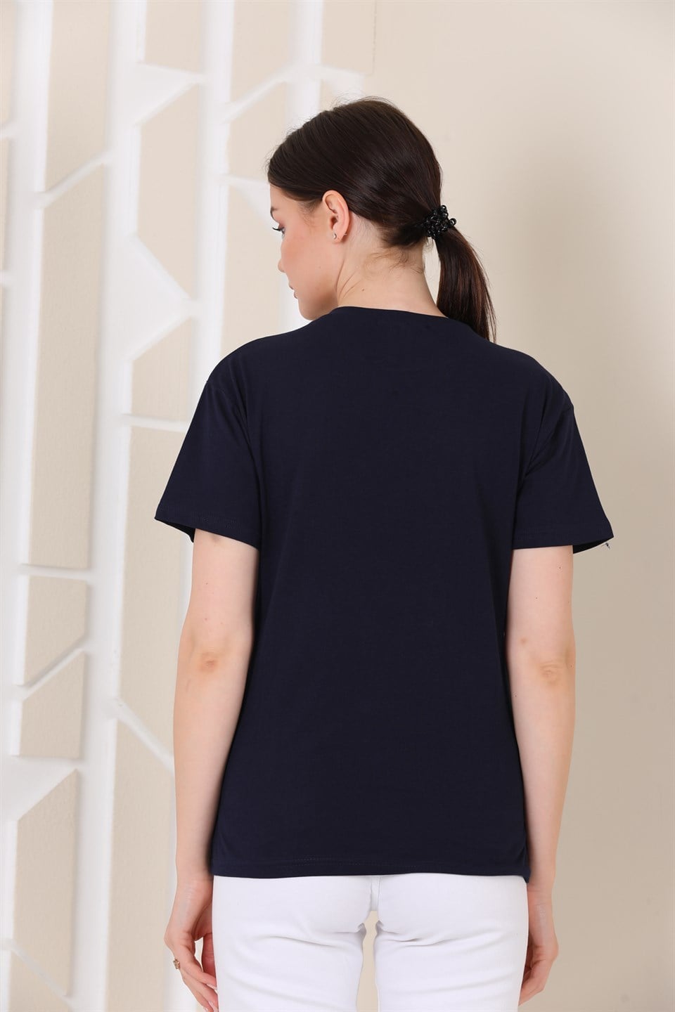 4395107639 - Bayan Taş Baskılı T-shirt -westbound