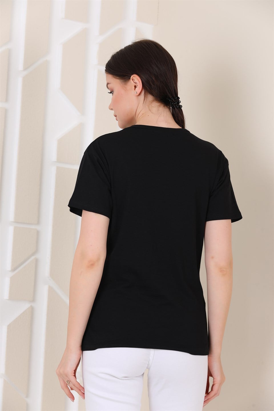 5120617309 - Bayan Taş Baskılı T-shirt -westbound