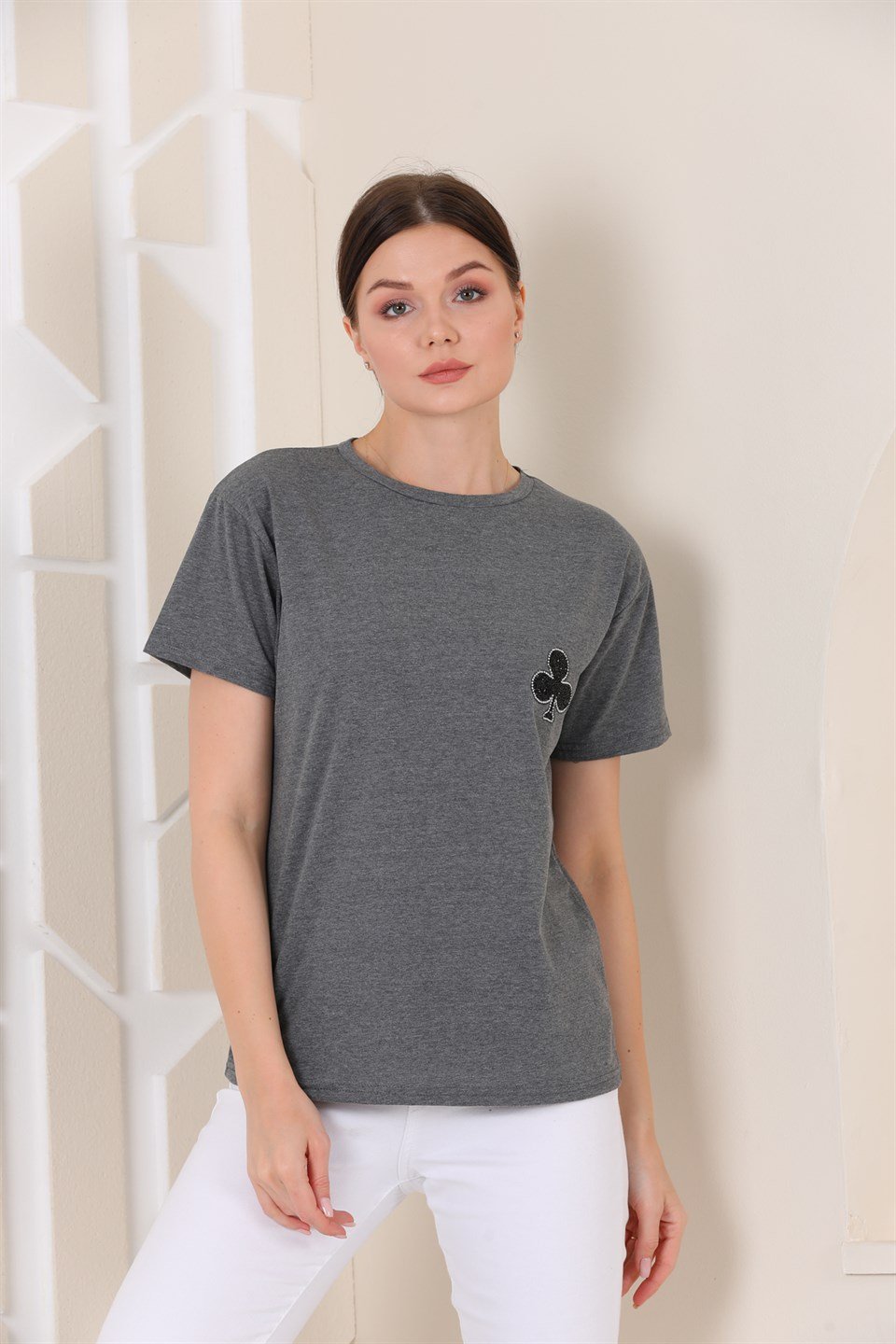 7109554305 - Bayan Taş Baskılı T-shirt -westbound