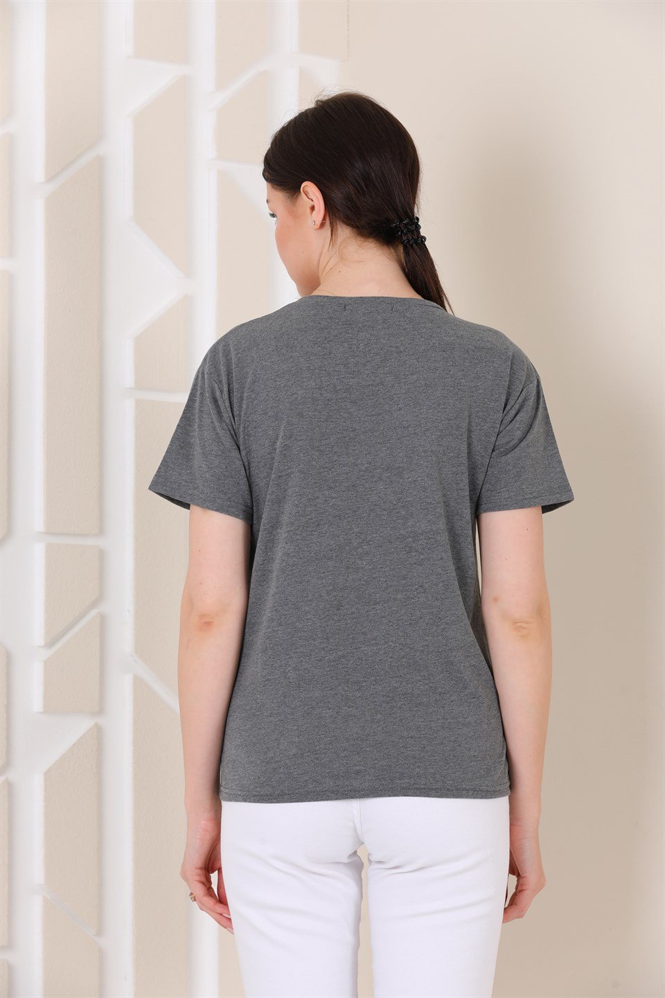 7109554305 - Bayan Taş Baskılı T-shirt -westbound