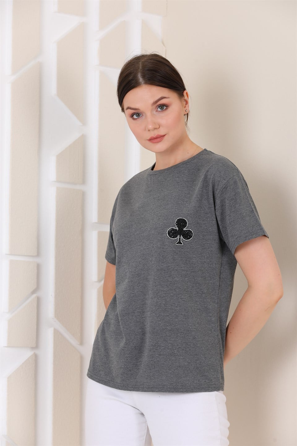 7109554305 - Bayan Taş Baskılı T-shirt -westbound