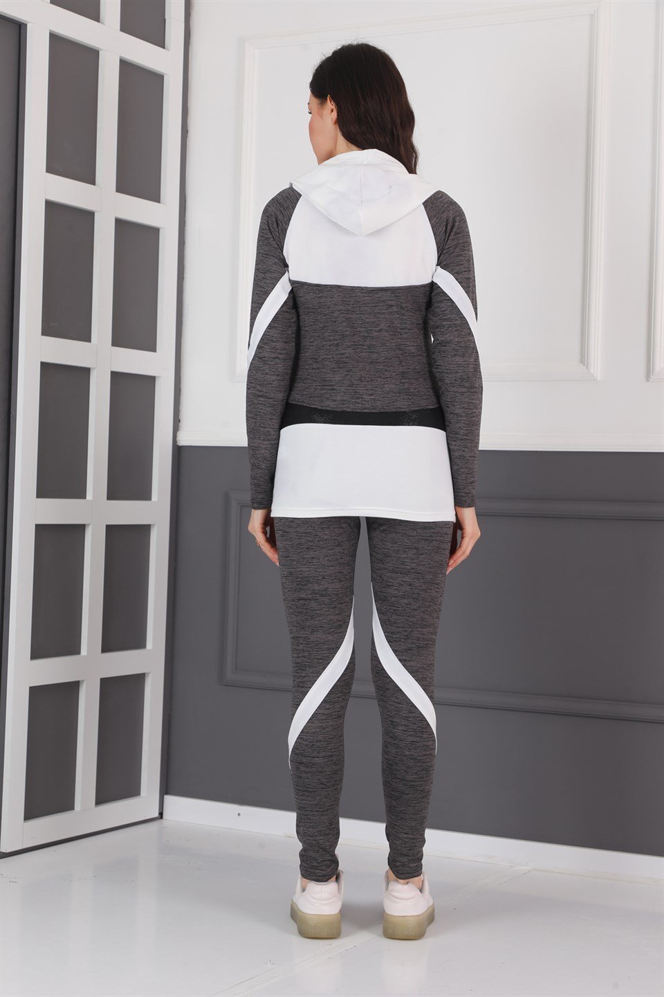 4296170351 - Bayan Yoga - Spor Antreman Eşofman Takımı  - Kapüşonlu - Fermuarlı -westbound