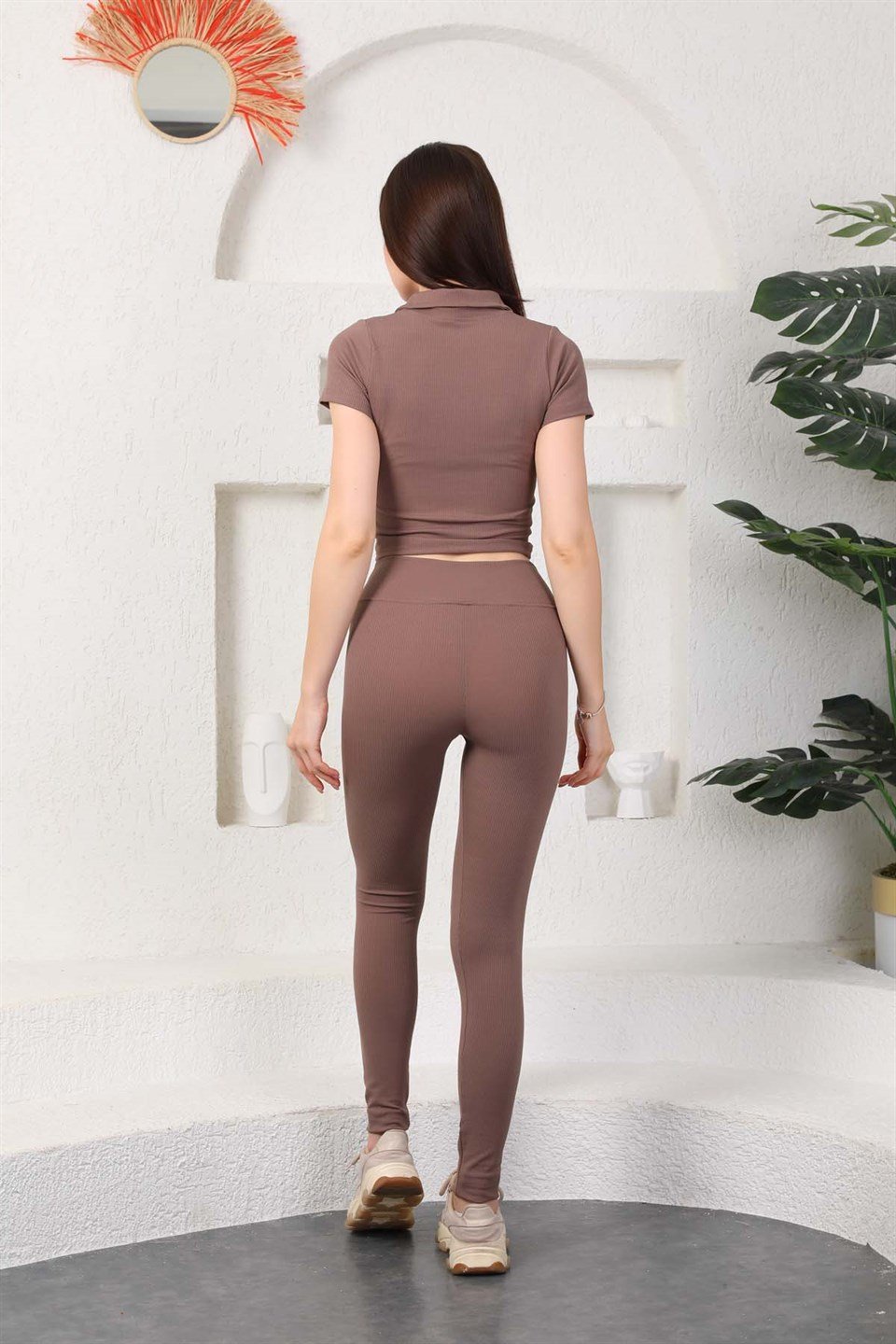 Aff-Fit-003 - Fitilli Kadın Günlük Tayt -Vizon -westbound