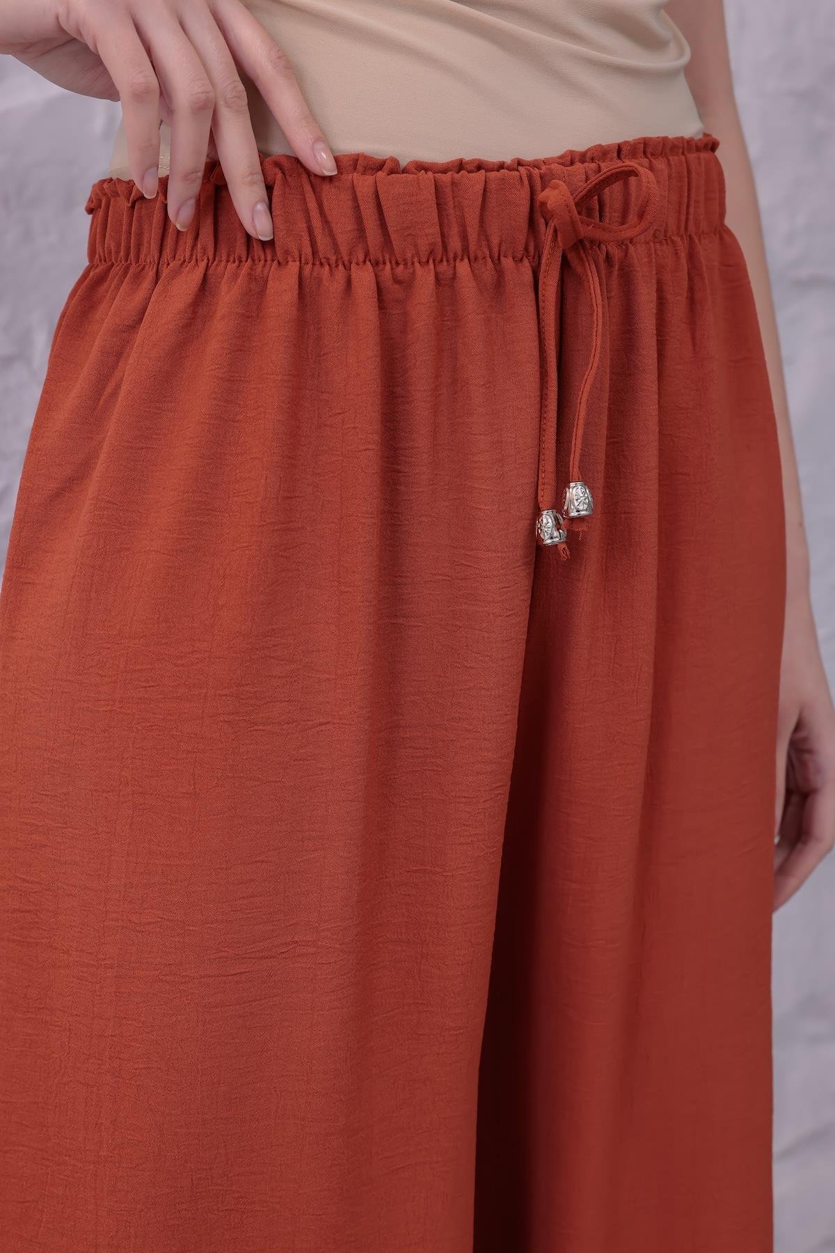 MLT-Pant-03 - Kadın Bol Paça Yazlık Plaj Model Pantolon -westbound
