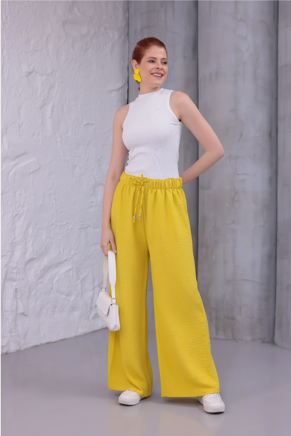 MLT-Pant-03 - Kadın Bol Paça Yazlık Plaj Model Pantolon -westbound