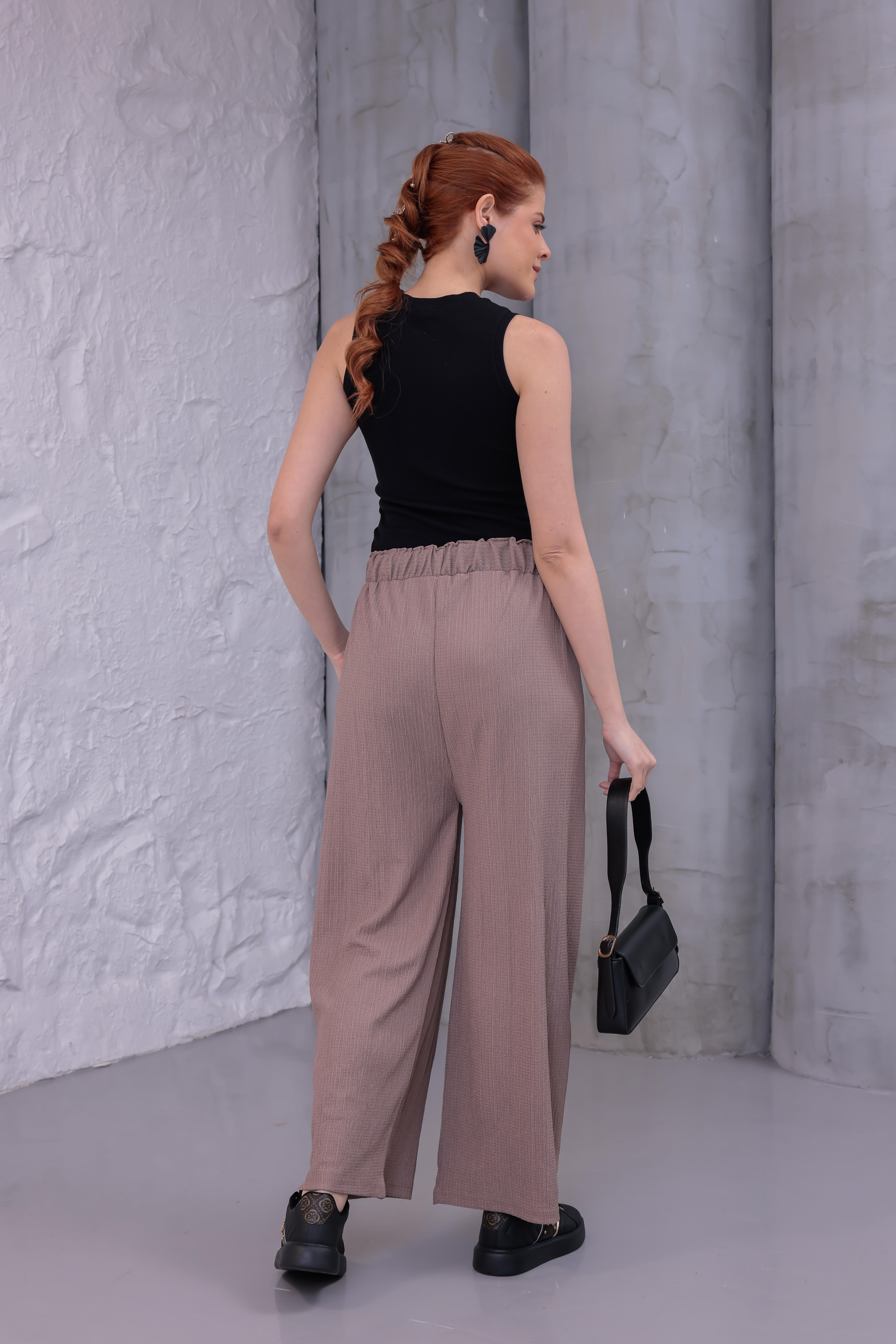 MLT-Pant-03 - Kadın Bol Paça Yazlık Plaj Model Pantolon -westbound