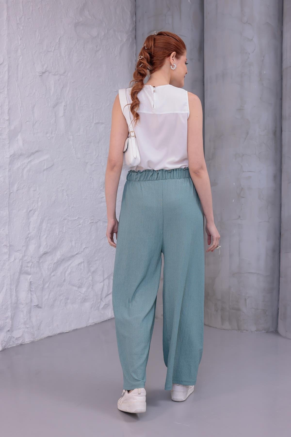 MLT-Pant-03 - Kadın Bol Paça Yazlık Plaj Model Pantolon -westbound