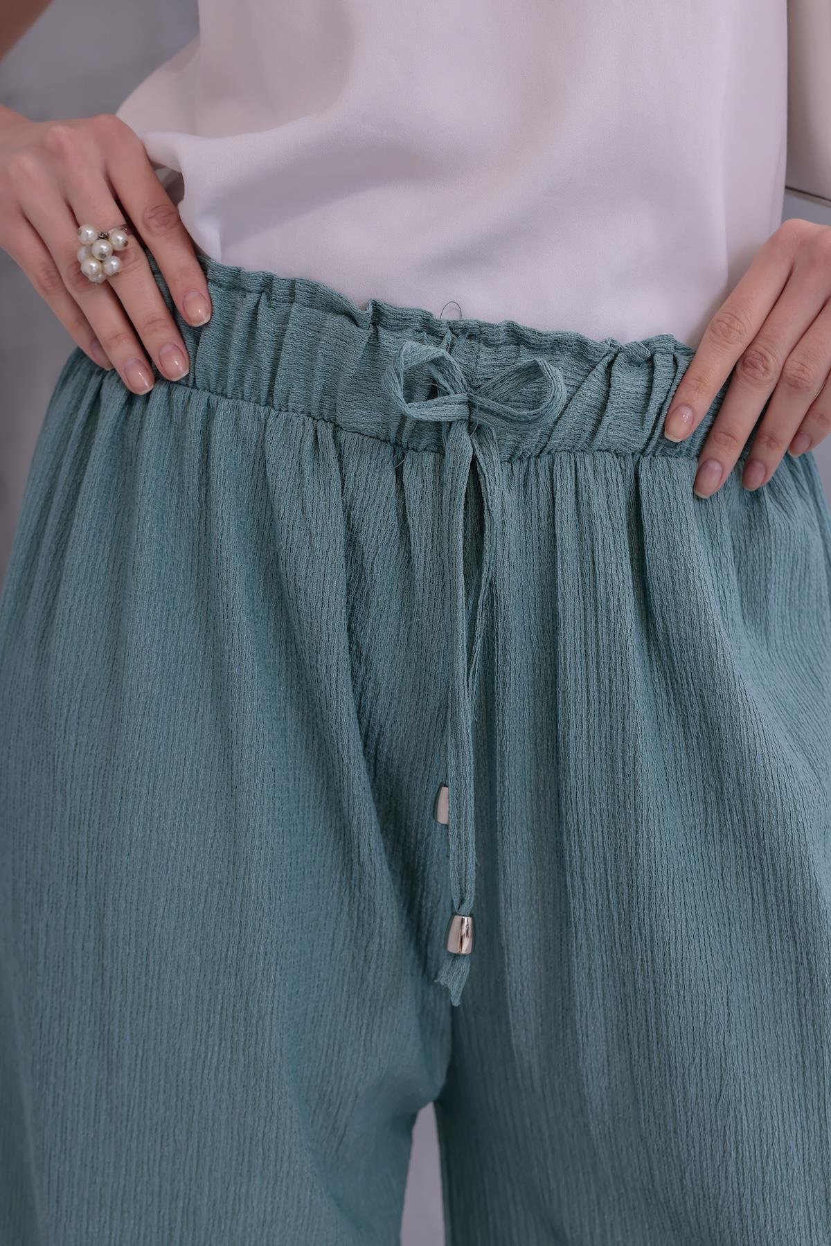 MLT-Pant-03 - Kadın Bol Paça Yazlık Plaj Model Pantolon -westbound