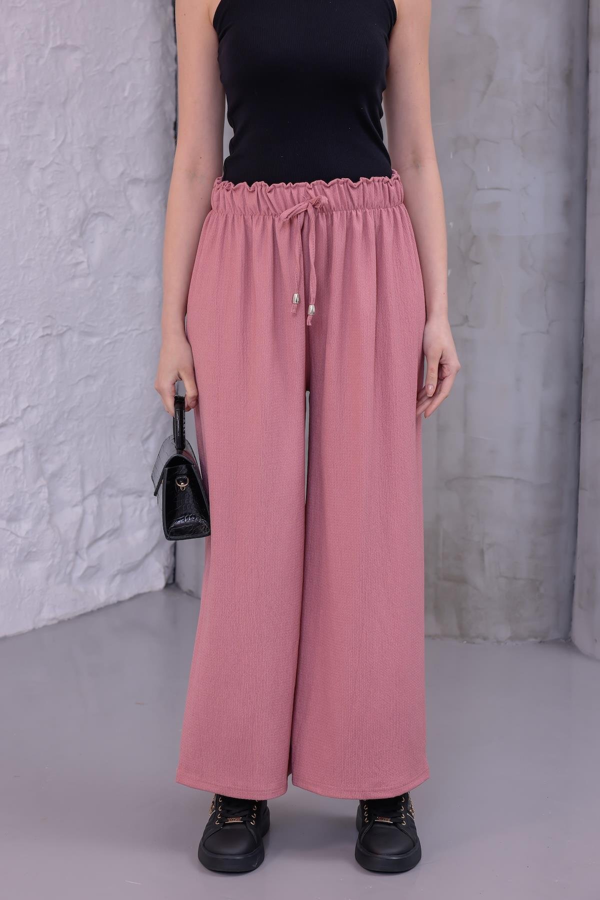 MLT-Pant-03 - Kadın Bol Paça Yazlık Plaj Model Pantolon -westbound