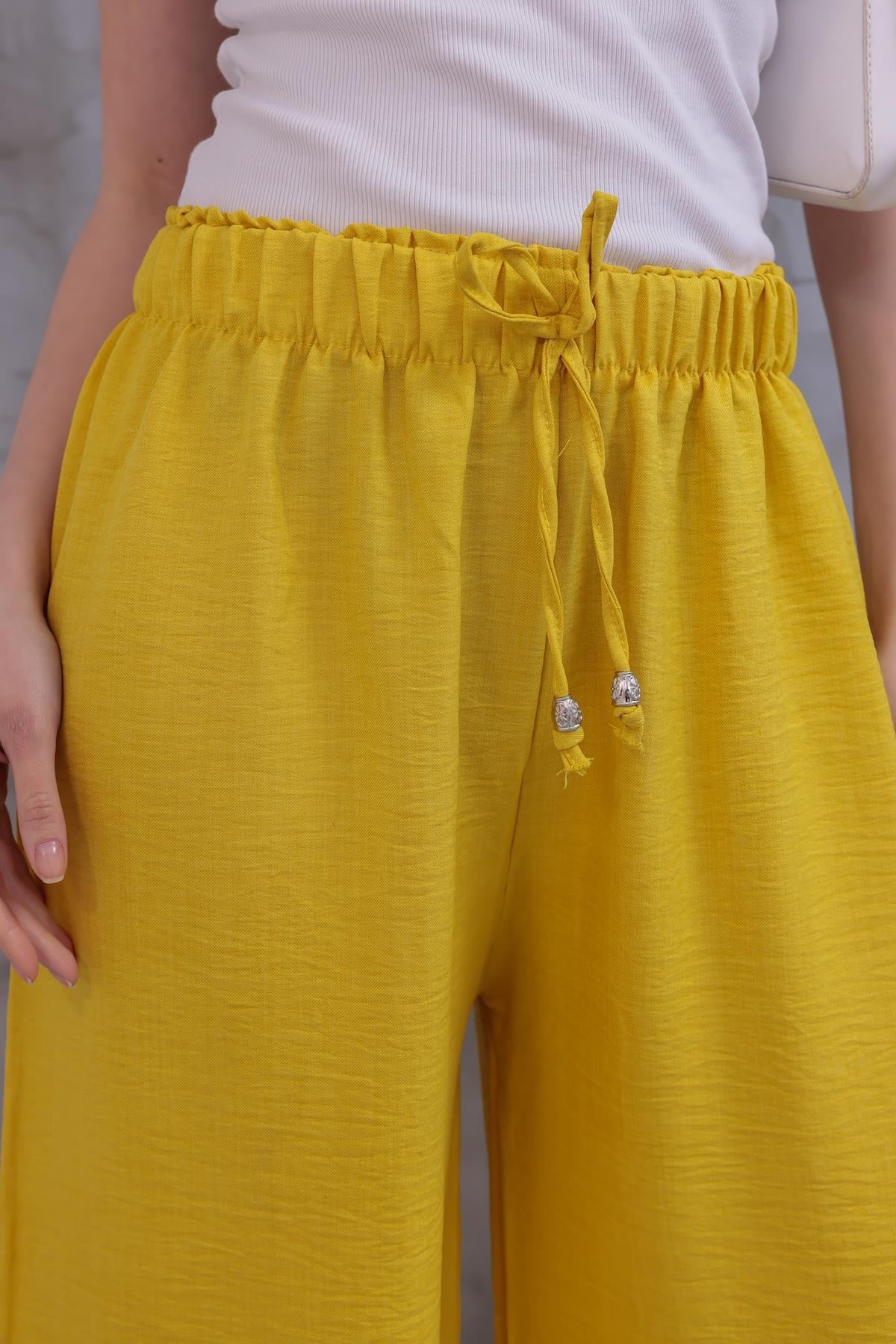 MLT-Pant-03 - Kadın Bol Paça Yazlık Plaj Model Pantolon -westbound