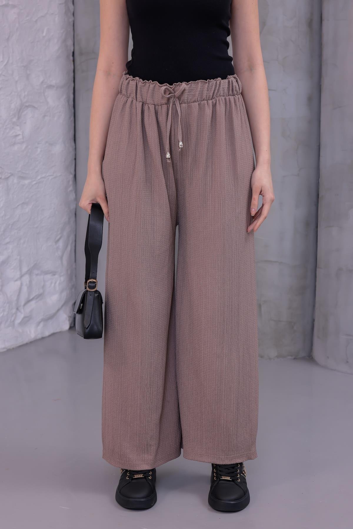 MLT-Pant-03 - Kadın Bol Paça Yazlık Plaj Model Pantolon -westbound