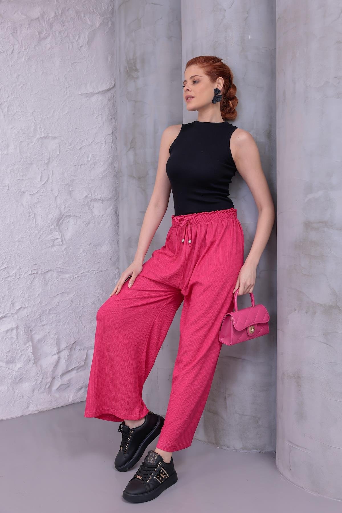 MLT-Pant-03 - Kadın Bol Paça Yazlık Plaj Model Pantolon -westbound