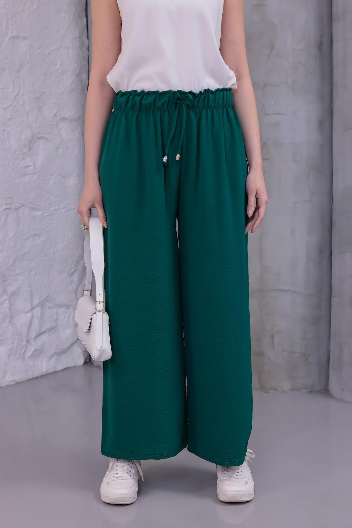 MLT-Pant-03 - Kadın Bol Paça Yazlık Plaj Model Pantolon -westbound