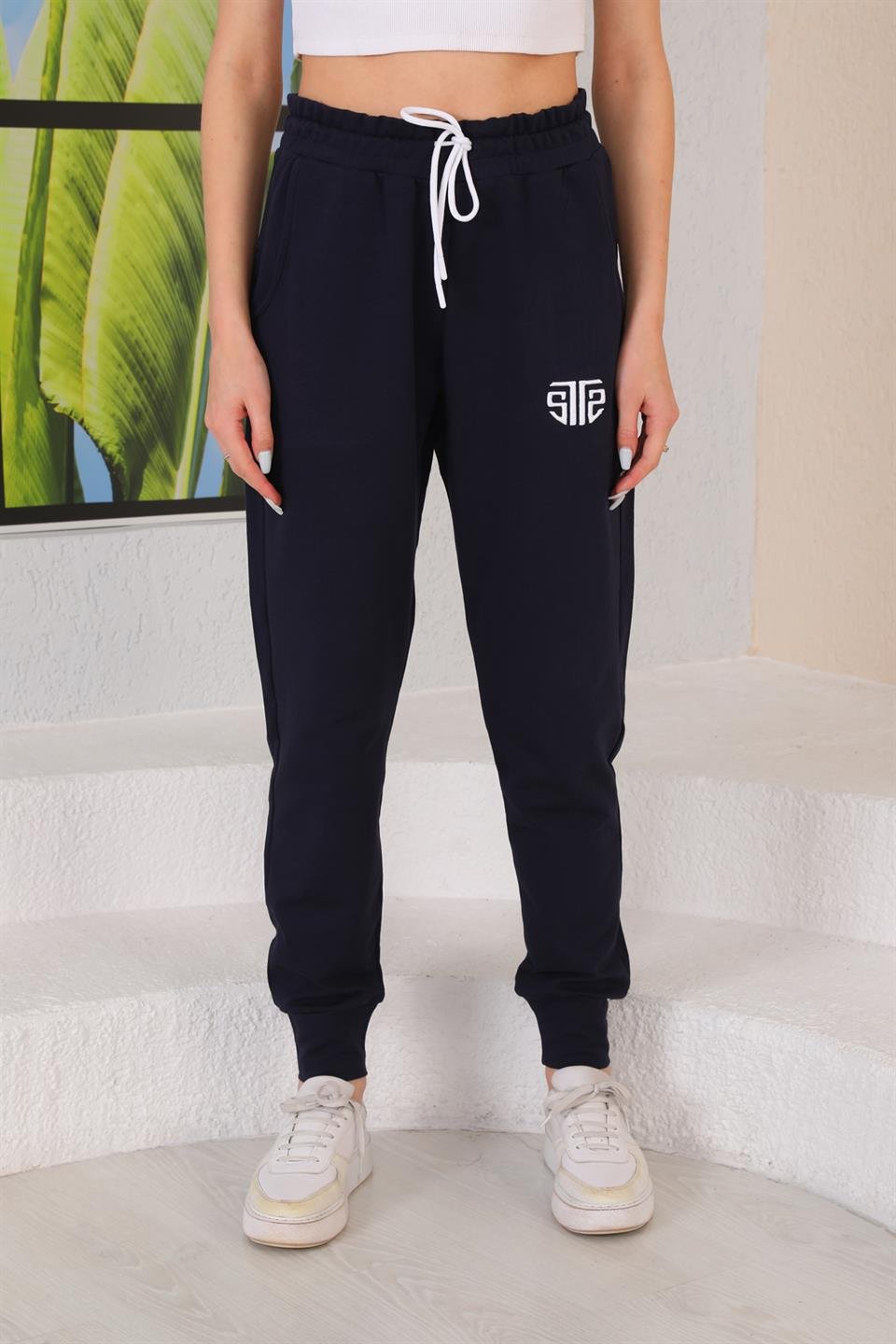 SS-1007 - Kadın Jogger Günlük Eşofman Altı Lacivert -westbound