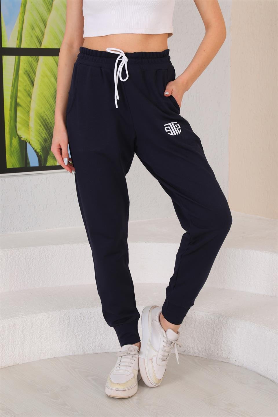 SS-1007 - Kadın Jogger Günlük Eşofman Altı Lacivert -westbound