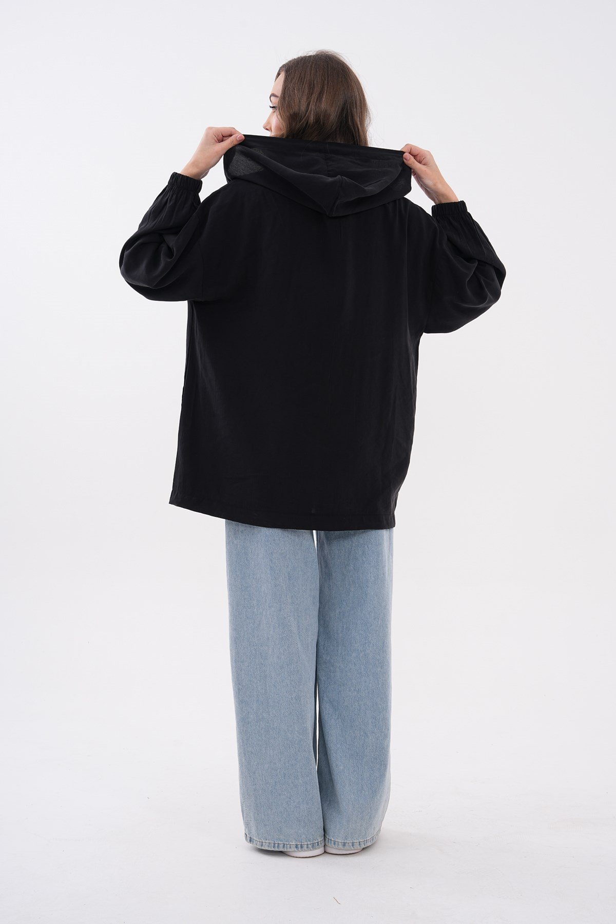 721 - Kadın Modal Oversize Fermuarlı Sweat Ceket -westbound