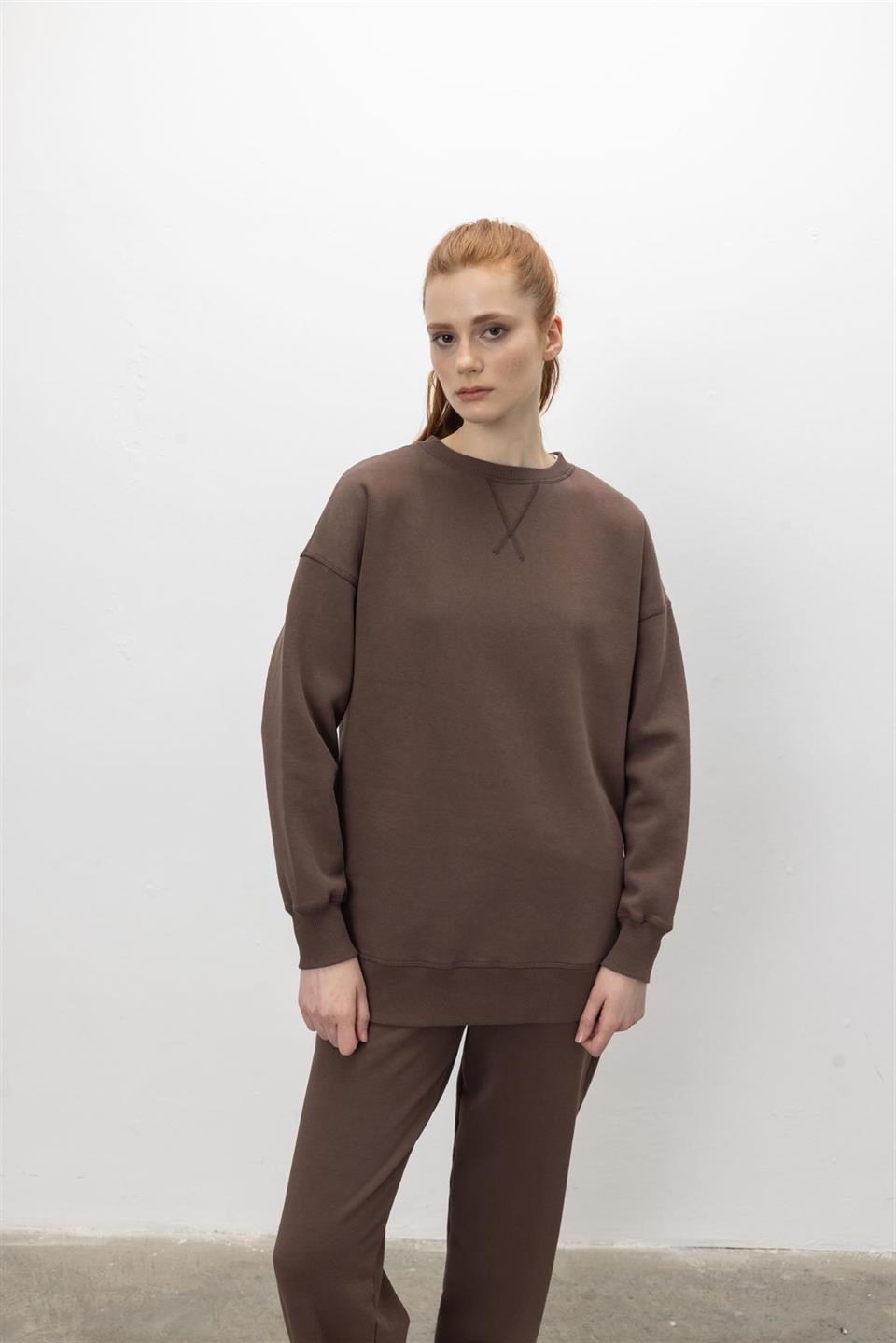 Kadın V Detaylı Sweatshirt