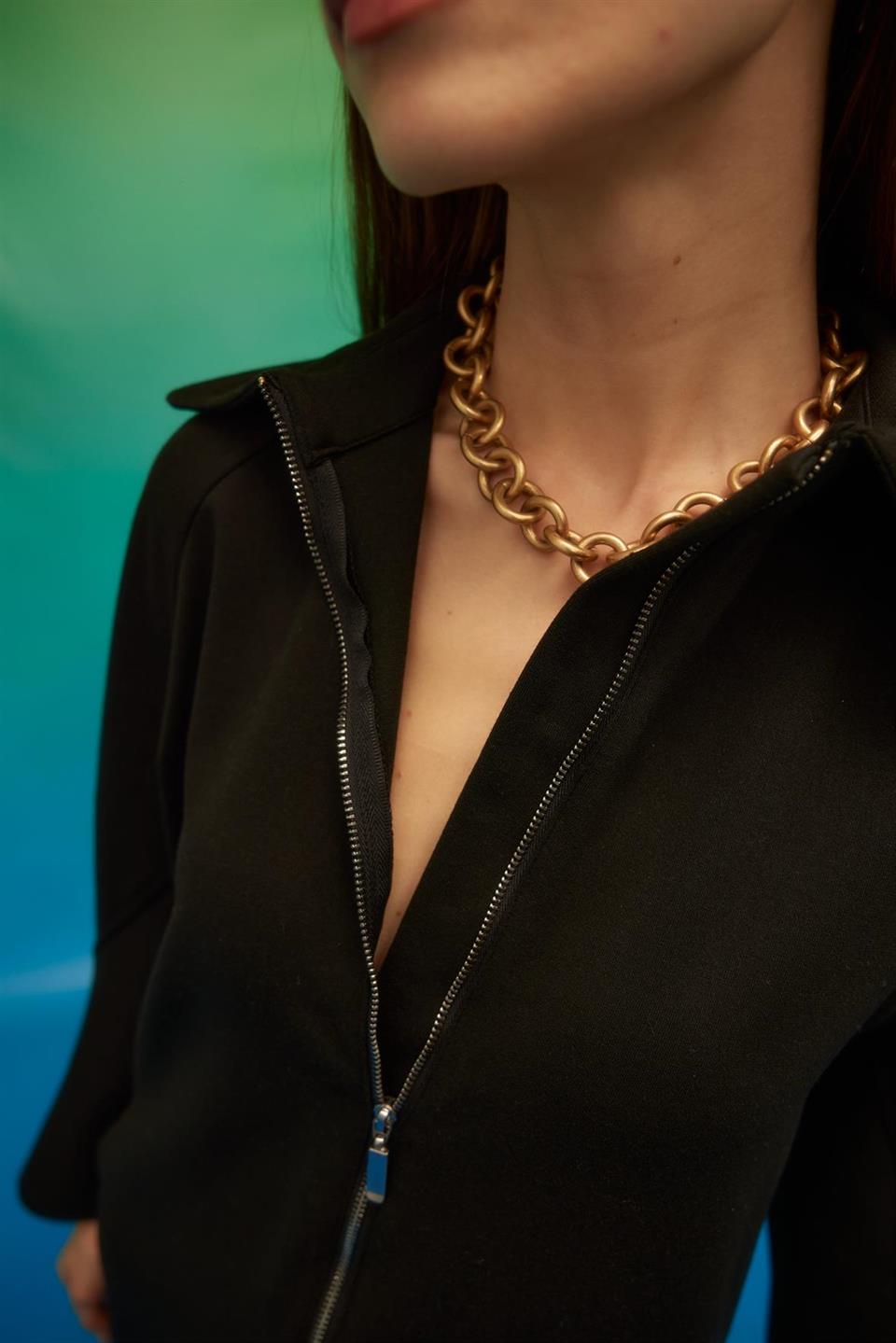 Siyah Çelik İnterlok Elbise