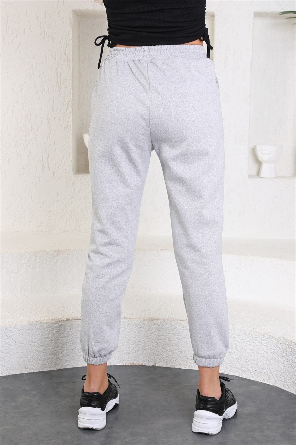 ea-gri-L - Trend Gri Renk Kadın Eşofman Altı - Jogger -westbound