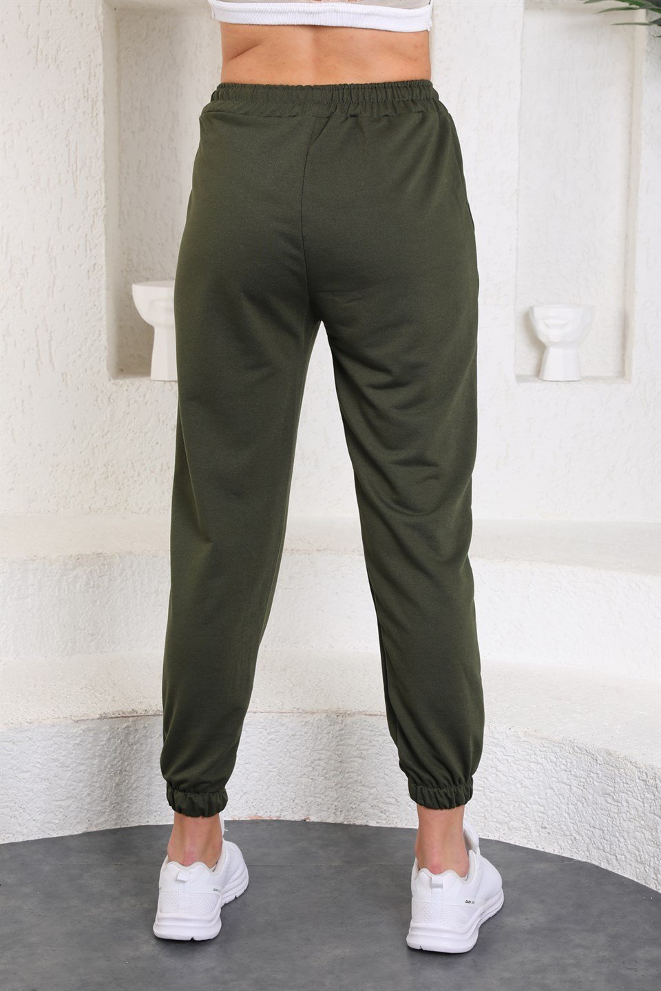 ea-haki-L - Trend Haki Renk Kadın Eşofman Altı - Jogger -westbound