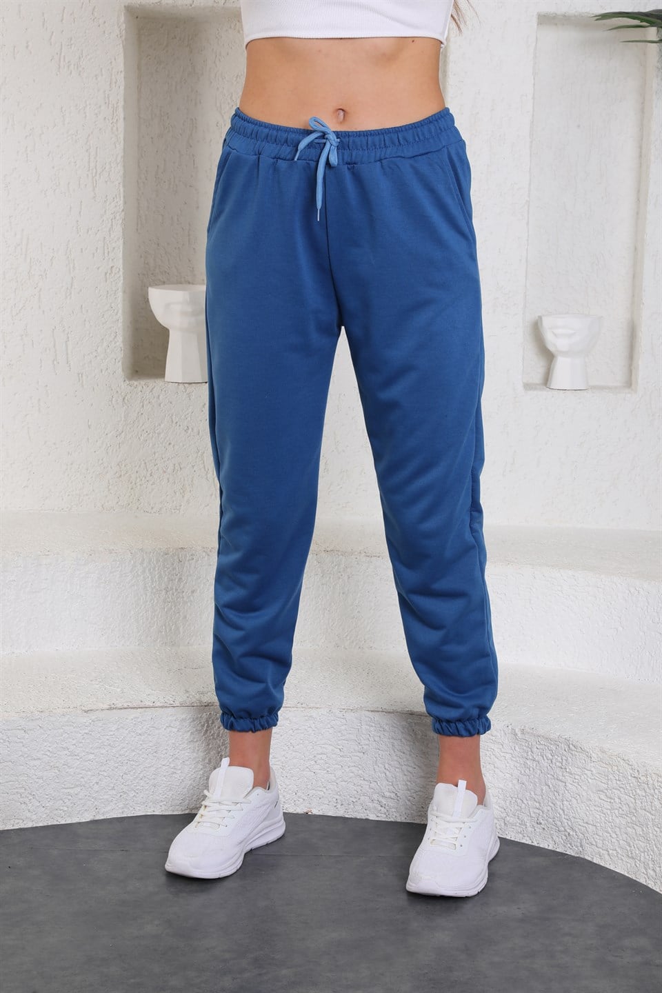 ea-Mavi-L - Trend Mavi Renk Kadın Eşofman Altı - Jogger -westbound