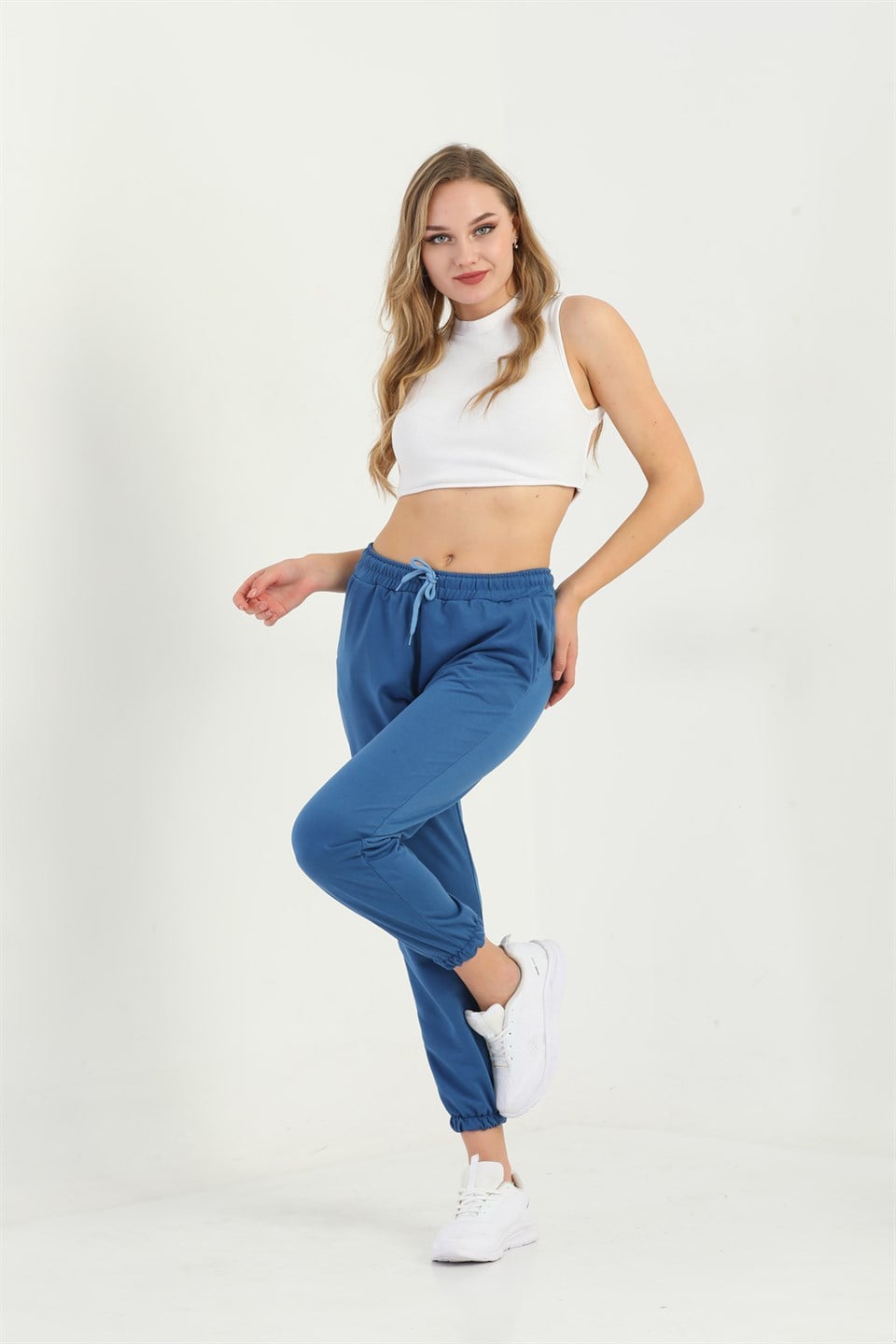 ea-Mavi-L - Trend Mavi Renk Kadın Eşofman Altı - Jogger -westbound