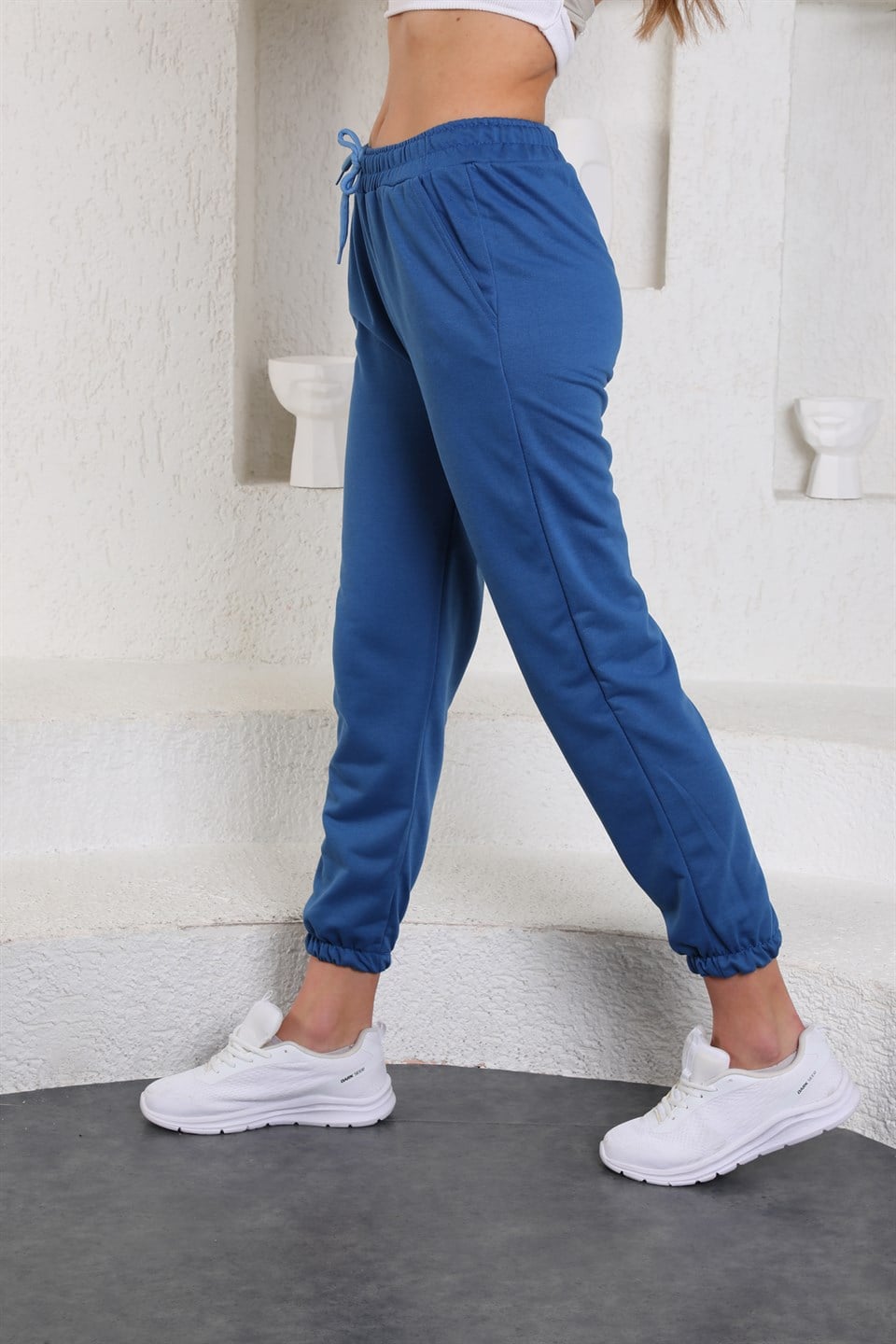 ea-Mavi-L - Trend Mavi Renk Kadın Eşofman Altı - Jogger -westbound