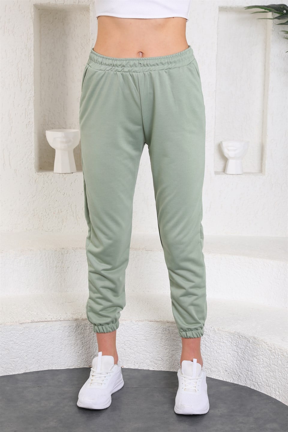 ea-Mint-XXL - Trend Mint Yeşili Kadın Eşofman Altı - Jogger -westbound