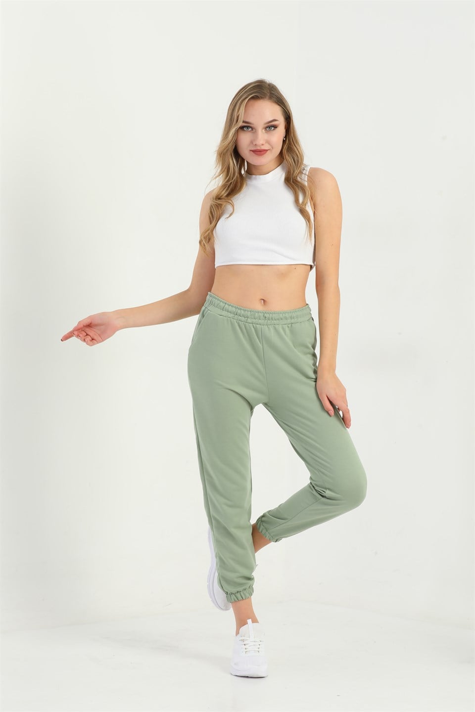 ea-Mint-XXL - Trend Mint Yeşili Kadın Eşofman Altı - Jogger -westbound