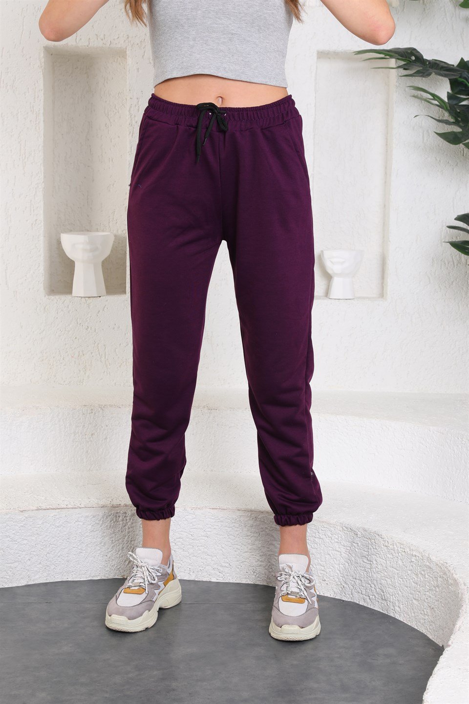 ea-Mor-M - Trend Mor Renk Kadın Eşofman Altı - Jogger -westbound