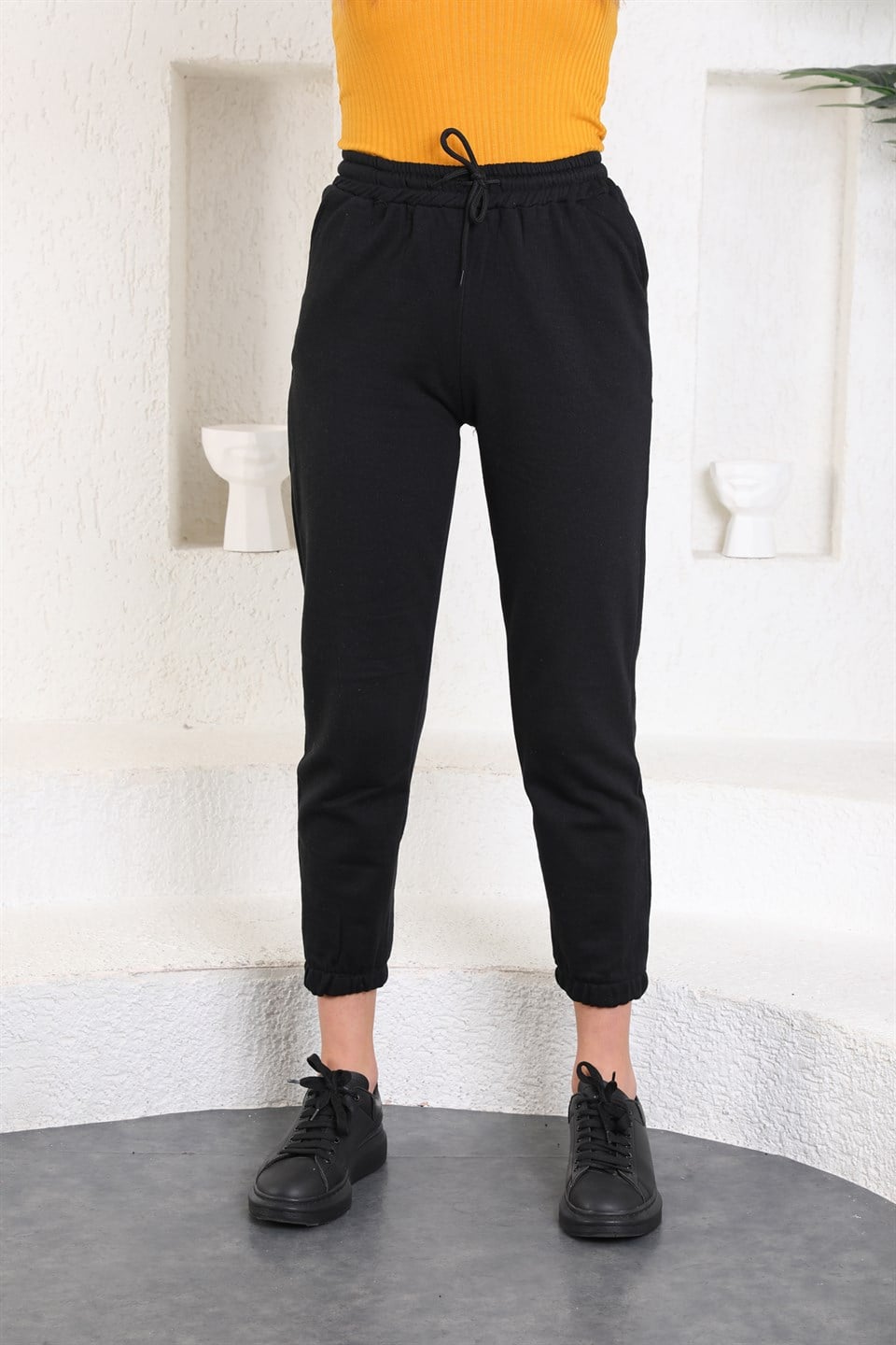 ea-Siyah-L - Trend Siyah Kadın Eşofman Altı - Jogger -westbound