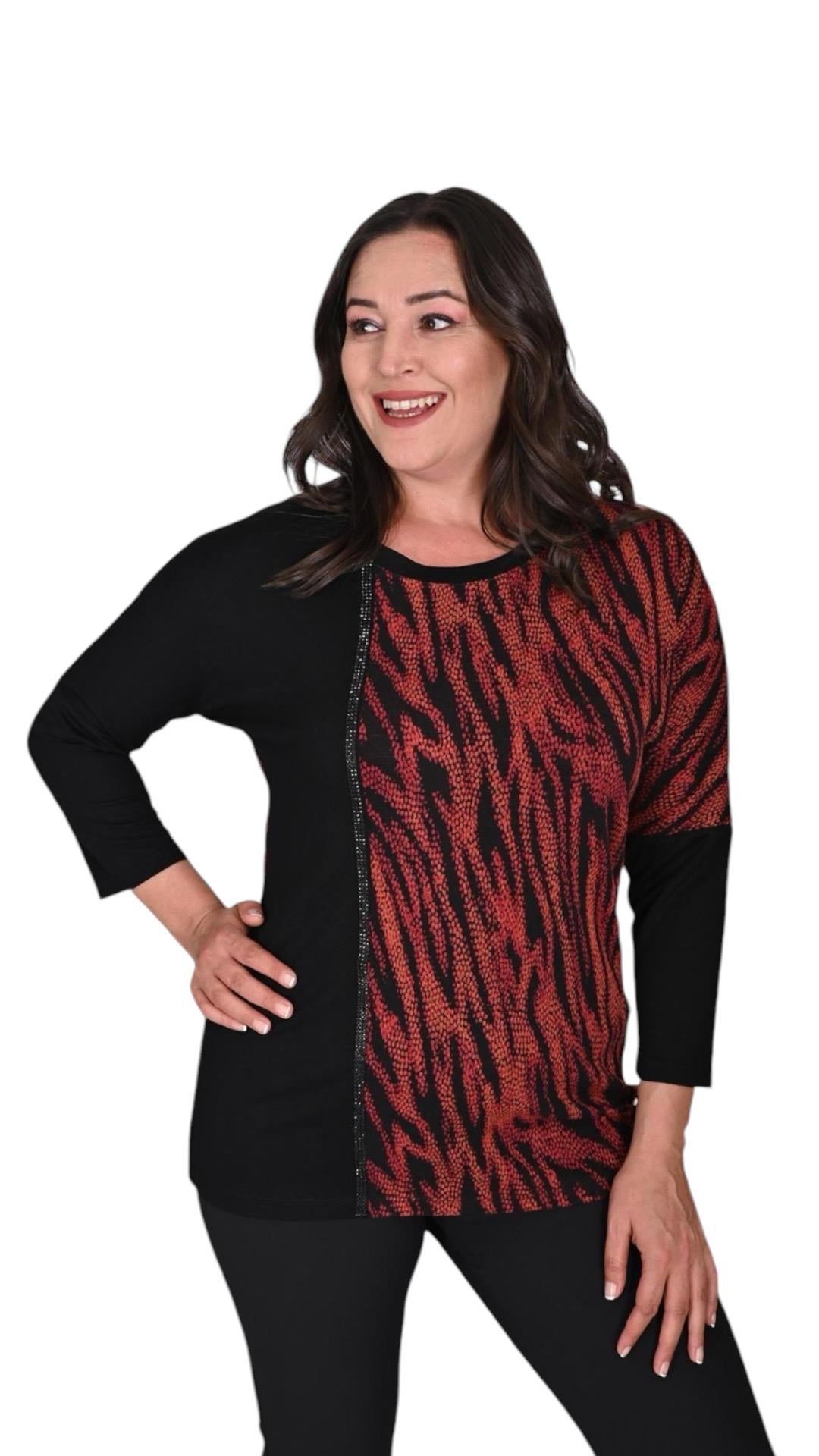 Desenli Bluz 2441 Flş