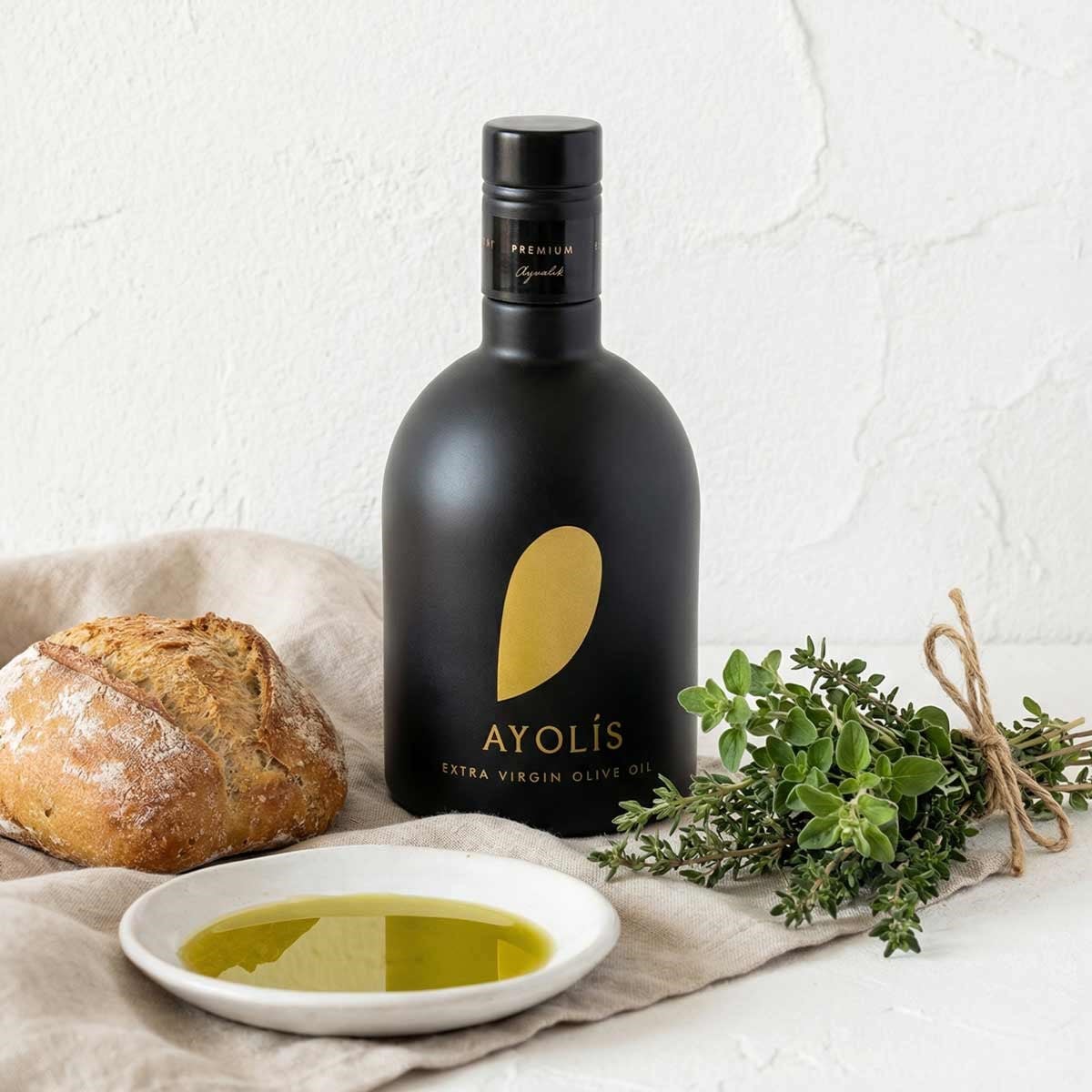 Ayolis Premium Gurme Ayvalık 500 ml erken hasat soğuk sıkım zeytinyağı şişesi