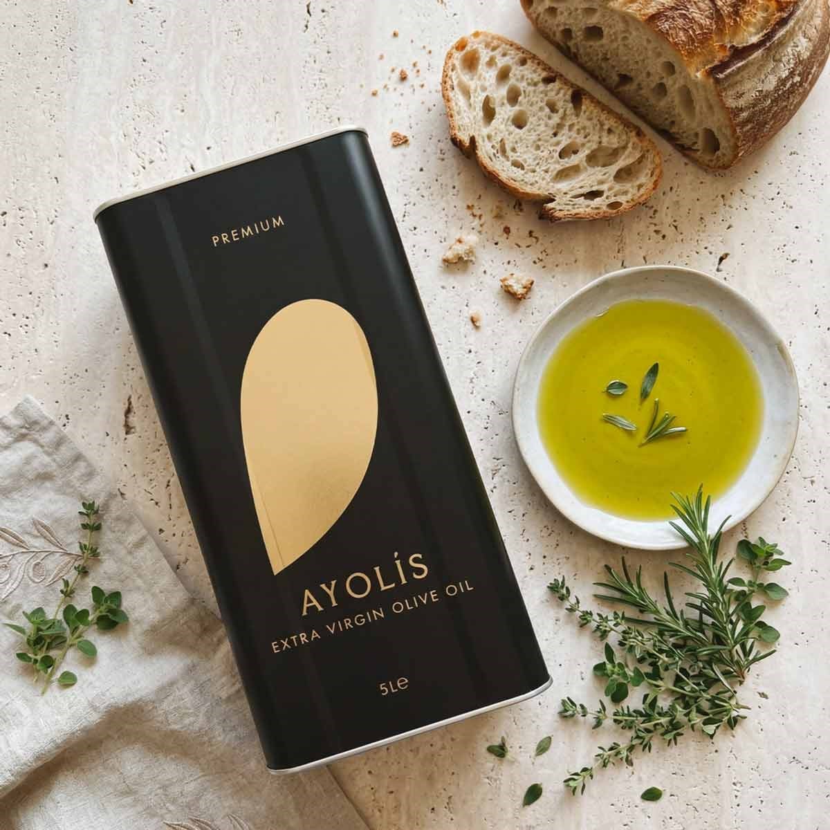 Ayolis Premium Gourmet EVOO 5 Lt Ayvalık Award Winning High Phenolic Early Harvest Cold Pressed