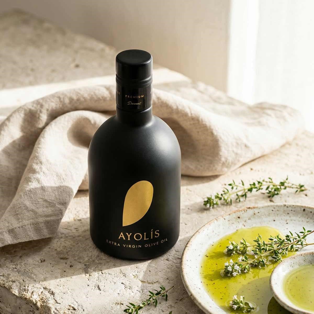 Ayolis Premium Gurme Domat 500 ml zeytinyağı ile doğal tadım sunumu