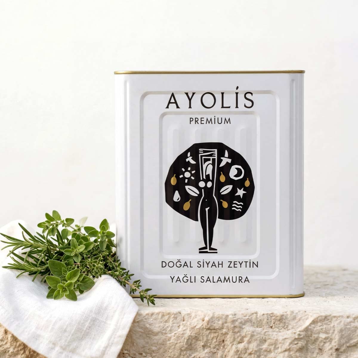 Ayolis Premium Gurme Yağlı Salamura Siyah Zeytin M 10 Kg ambalaj görseli