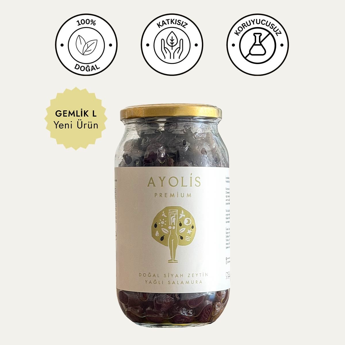 Ayolis Premium Gurme Yağlı Salamura Siyah Zeytin L 650 g ürün görseli